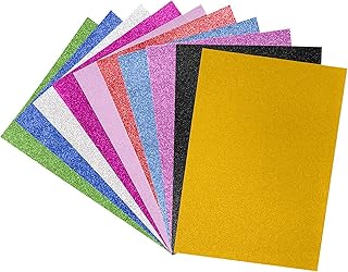 10pcs A4 Glitter Paper Cardstock 250gsm Glitter Cardstock Paper Mixed Colours Glitter Cardstock Card A4 Glitter Cardstock Craft Card for DIY Craft Decoration