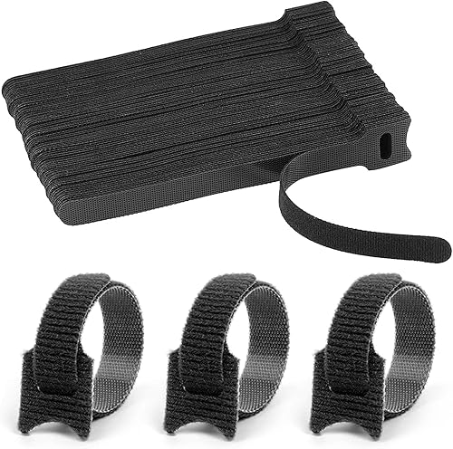 100 bridas reutilizables con gancho y bucle, correas de cable multiusos, gestión de cables, organizador de cables ajustables para