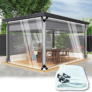 TMGJShd Transparent Tarpaulin Outdoor Eyelet Waterproof Tarpaulin Anti-UV Anti-Tear Cold-Resistant PVC Tarpaulin Cover for Greenhouse Garden Outdoor Camping Caravan Canvas. (0.5 * 0.8m|400g/m²)