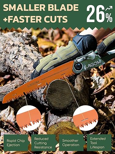 Miniatura 2 de Sierra plegable para cortar ramas, 8.2 pulgadas, sierra de campamento fabricada con acero SK5, sierra de mano plegable, sierra de supervivencia con