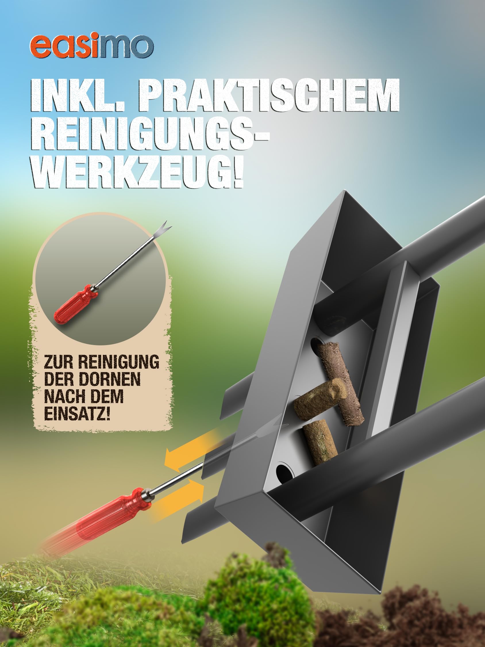 Rasenlüfter & Aerifizierer | Manueller Rasenbelüfter mit Hohlspoons zum Entfernen von Erdkernen | Rasenlocher für gesunden Rasen