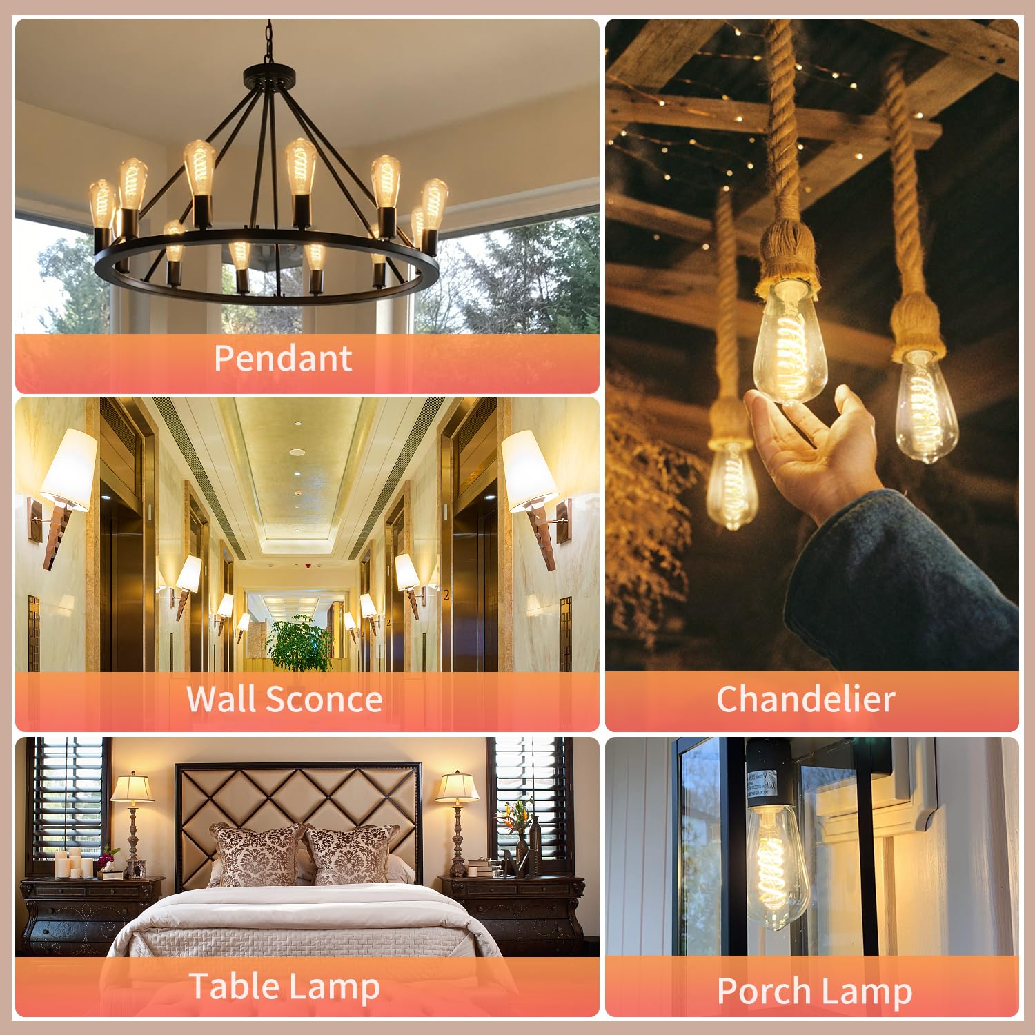 12 sztuk żarówek Edison odpowiednik 60 W, ściemniane żarówki LED vintage, średnia podstawa E26, ciepła biel 2700 K, 6 W, 600 lm, 80 + CRI, antyczna dekoracyjna żarówka LED, Shtterfroof Clear