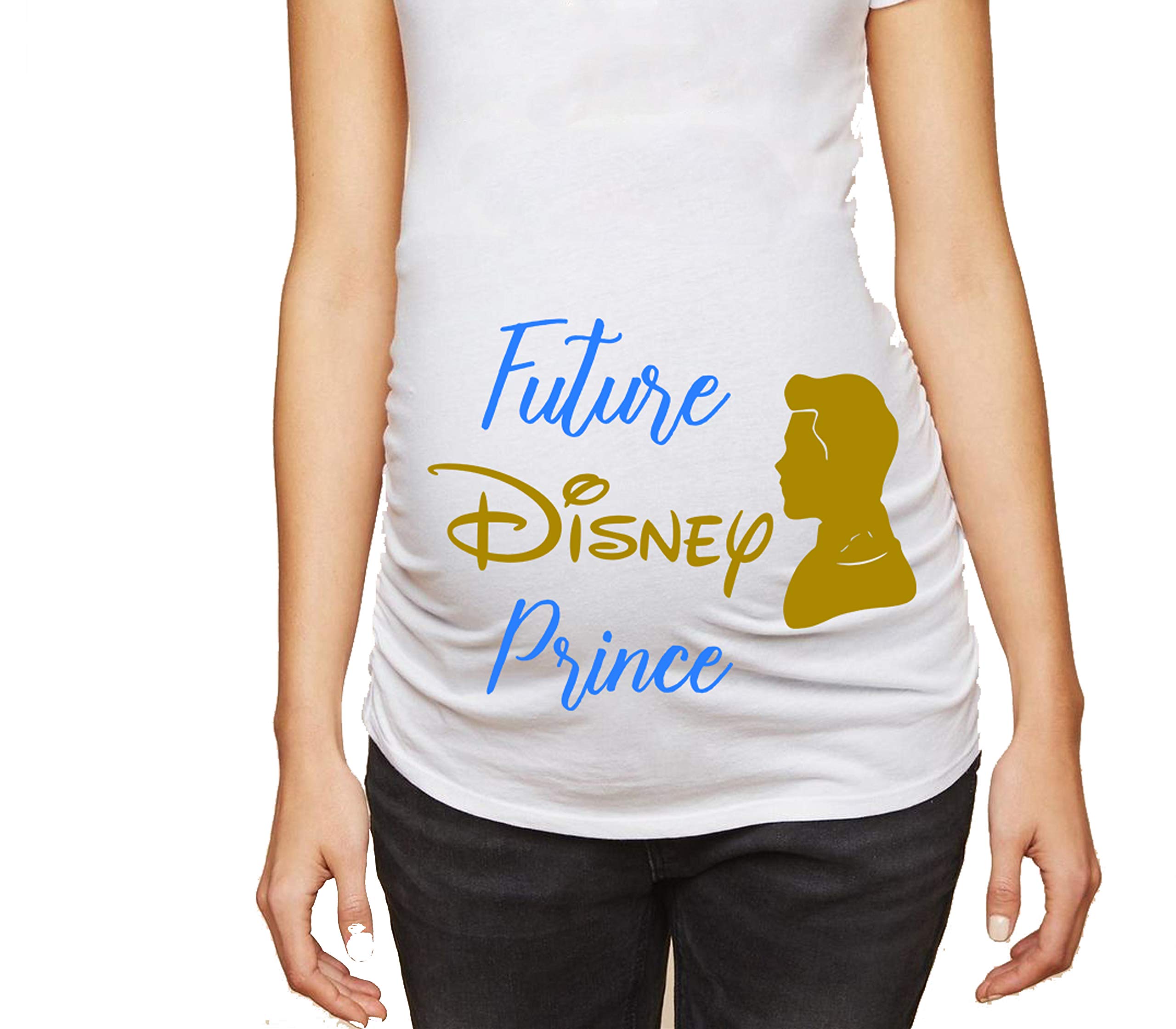 Future Prince Baby Announcement T Shirt Funny Pregnancy Announcement Tee (Large)