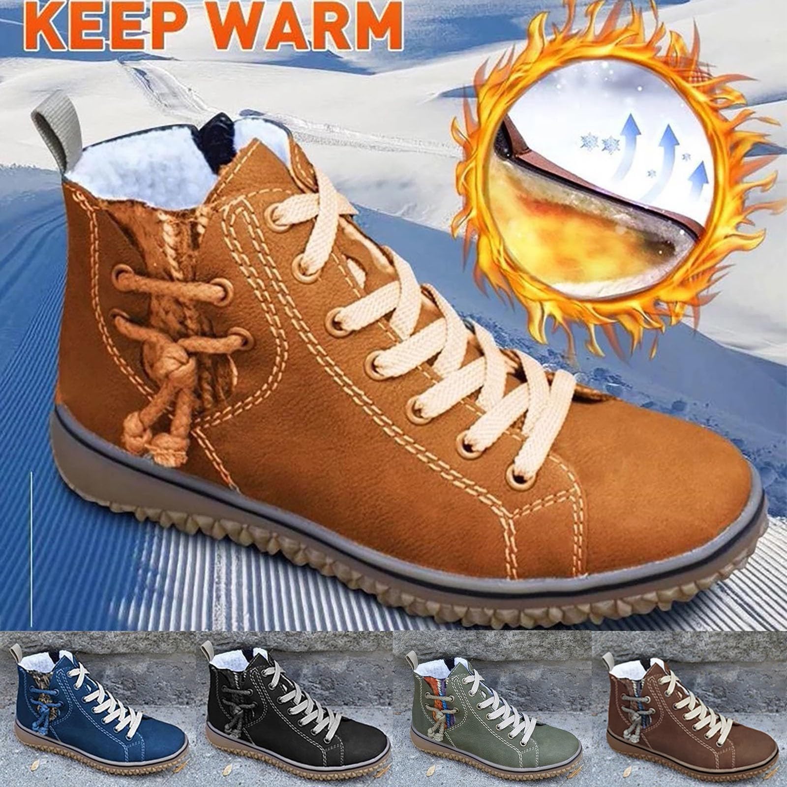 Botas de invierno mujer forradas moto trabajo senderismo trekking