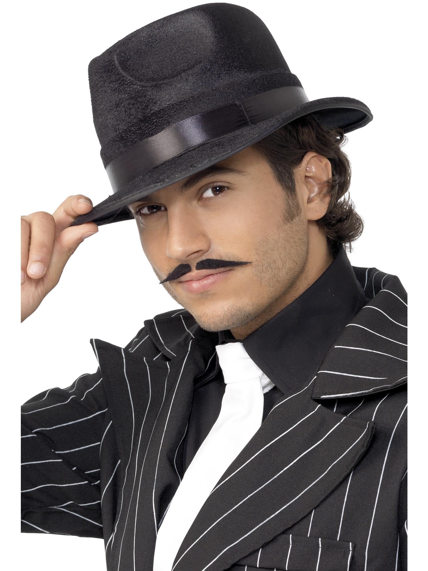 Indestructible Black Fedora Hat 1920s Gangster Fancy Dress Trilby Hat