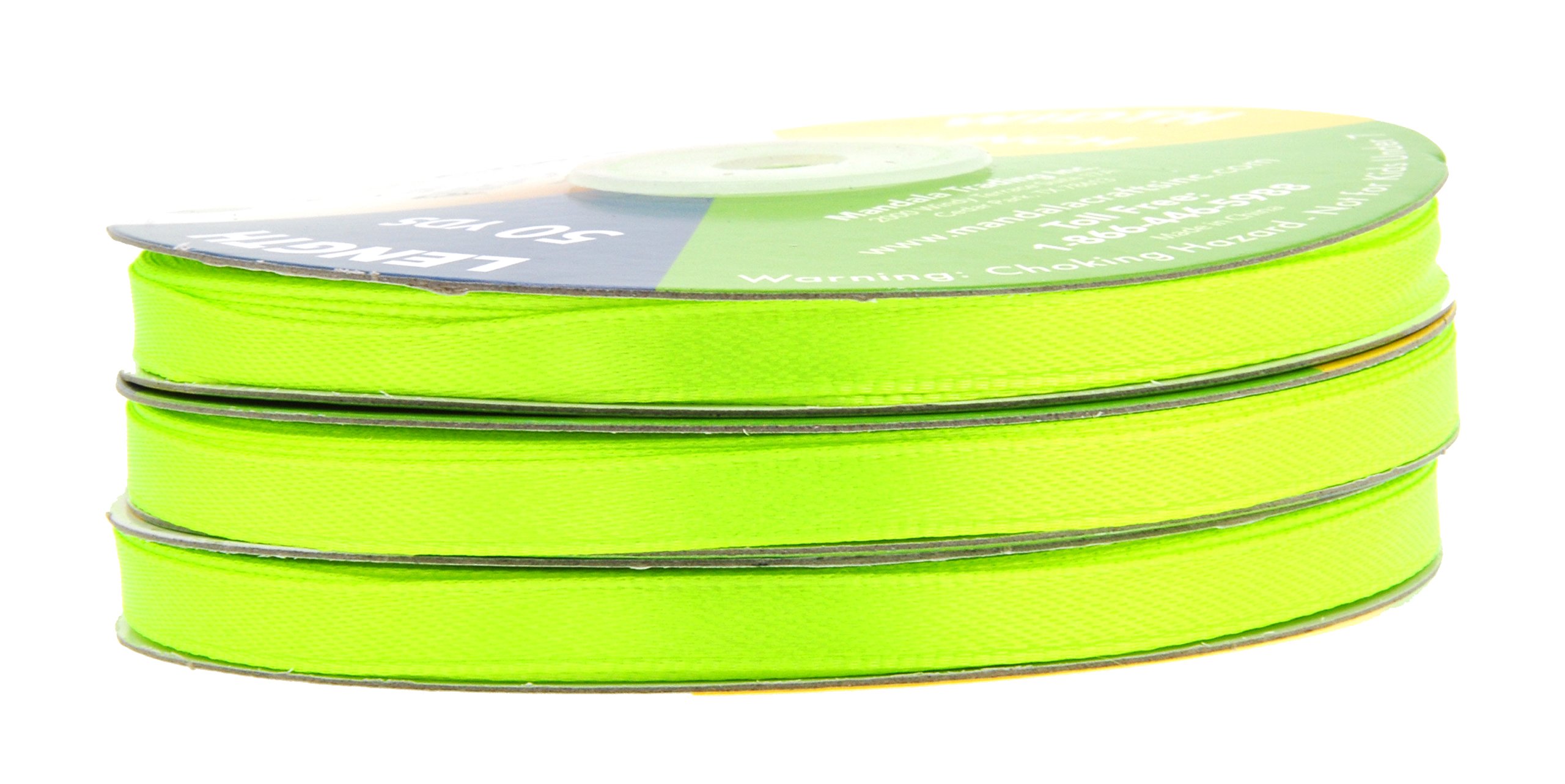 Mandala Crafts Lime Green Satin Ribbon 1/4 Inch Wide for Crafts - Lime Green Ribbon Satin for Hair - Solid Color Double Faced Satin Ribbon 150 Yards Roll for Wedding Gift Bows