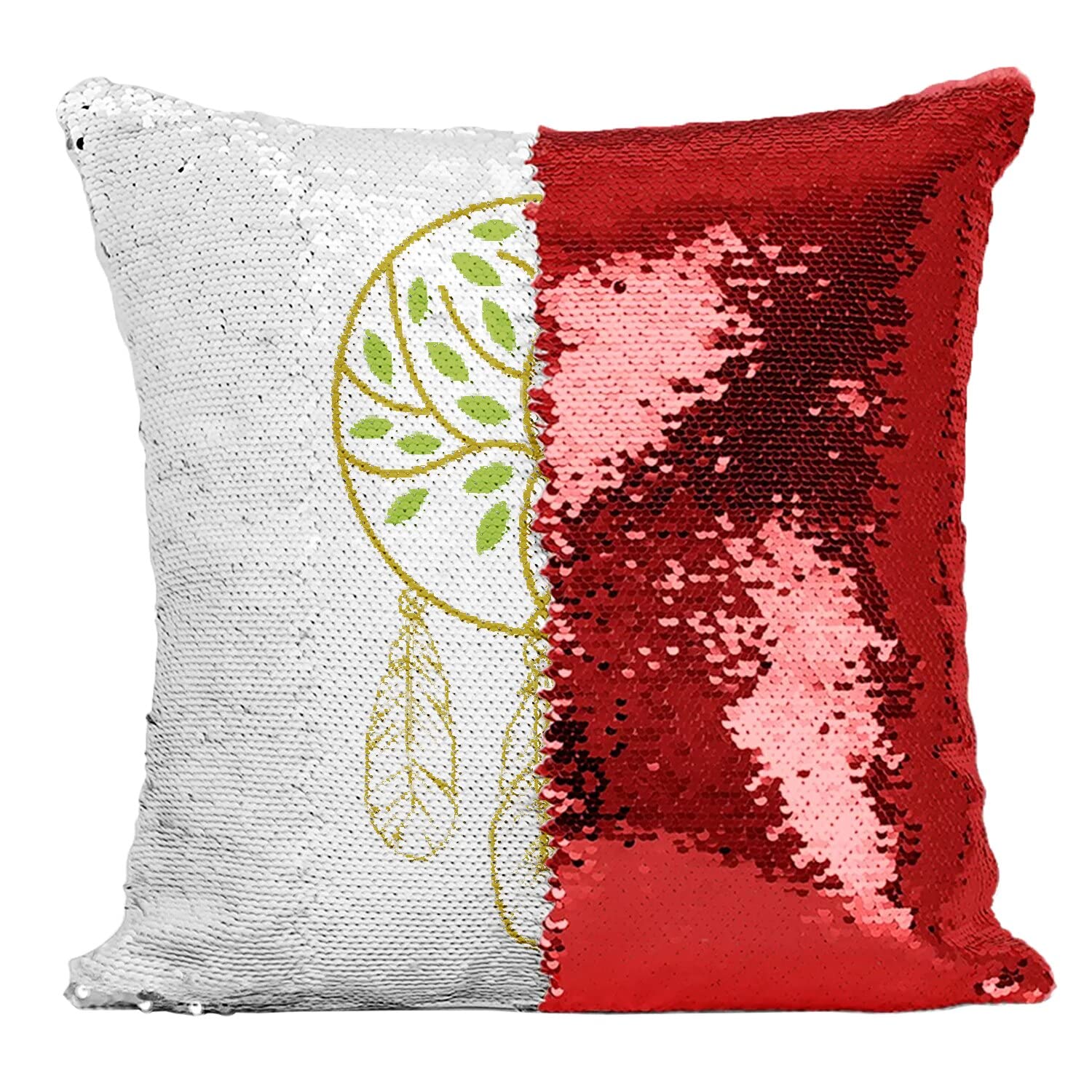 Coussin Sequin Paillettes Rouge Arbre de l'Amour : Le Cadeau Bohème Ideal