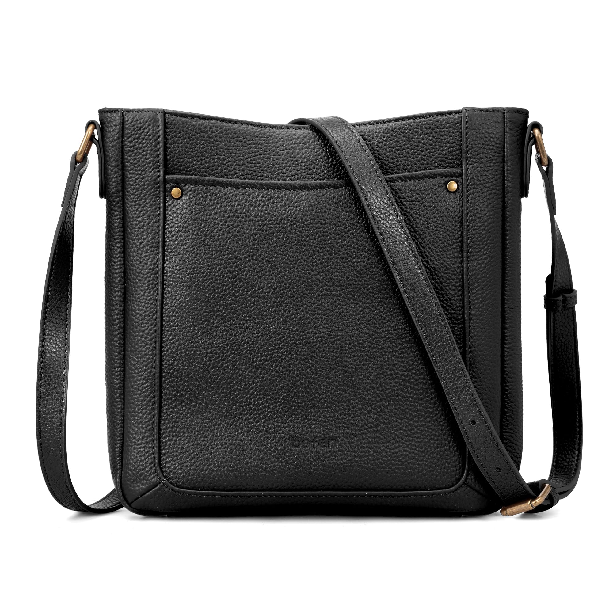 befen Genuine Leather Small Crossbody Bags for Women Womens Cross Body Shoulder Purse Handbags with RFID Blocking Card