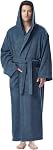 Arus Robe de bain à capuche classique en coton turc pour hommes avec options pleine longueur
