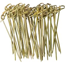 GUSTO 4.75 Inch Bamboo Cocktail Picks [300 Count] Fancy Knot Top Toothpicks for Appetizers, Sandwiches, Drinks & Garnishes Formerly Comfy Package