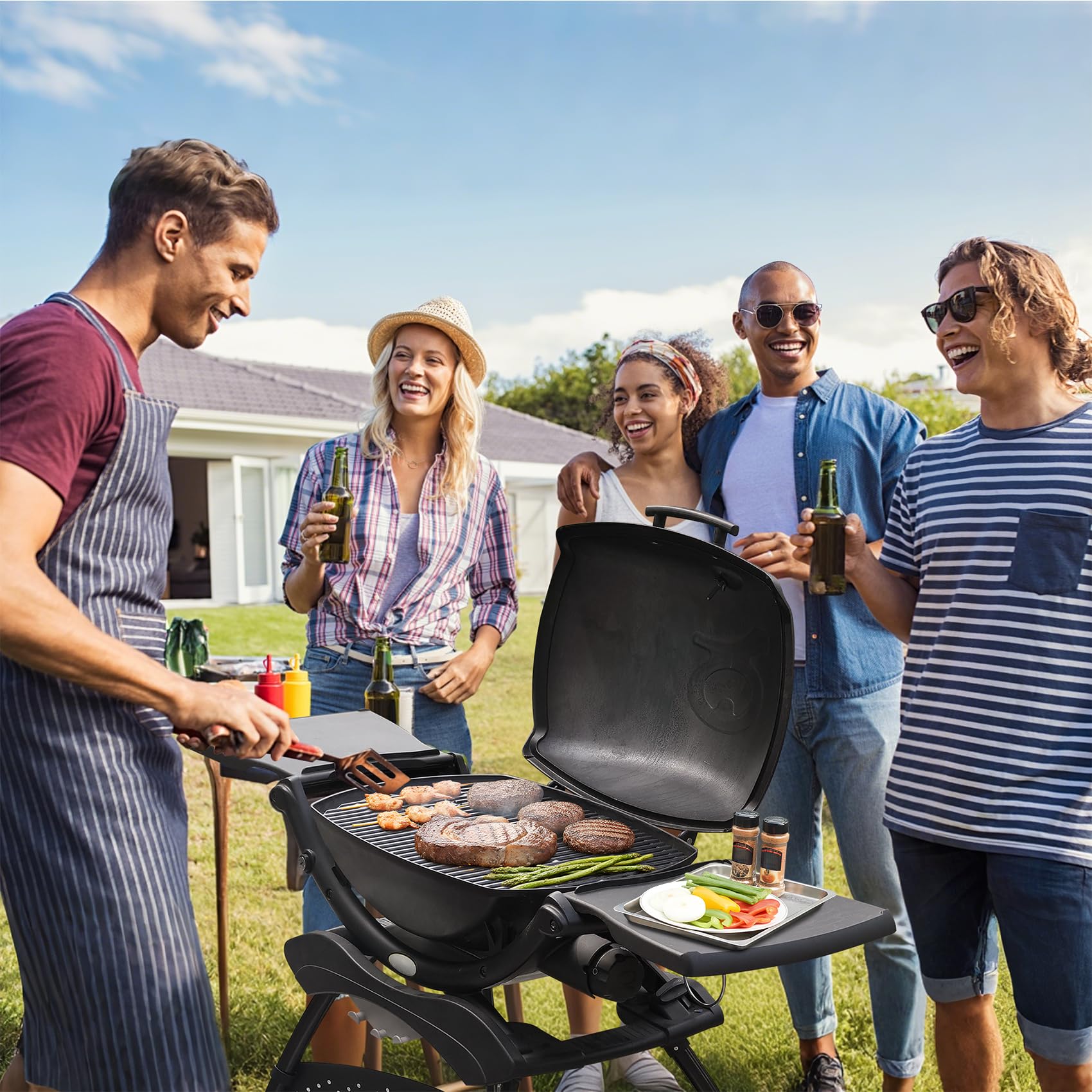 onlyfire Grillrost Gusseisen für Weber Q200, Q220, Q240, Q2000, Q2200, Q2400 Serie Gas Grill, BBQ Ersatz für Weber 7645-2er-Set