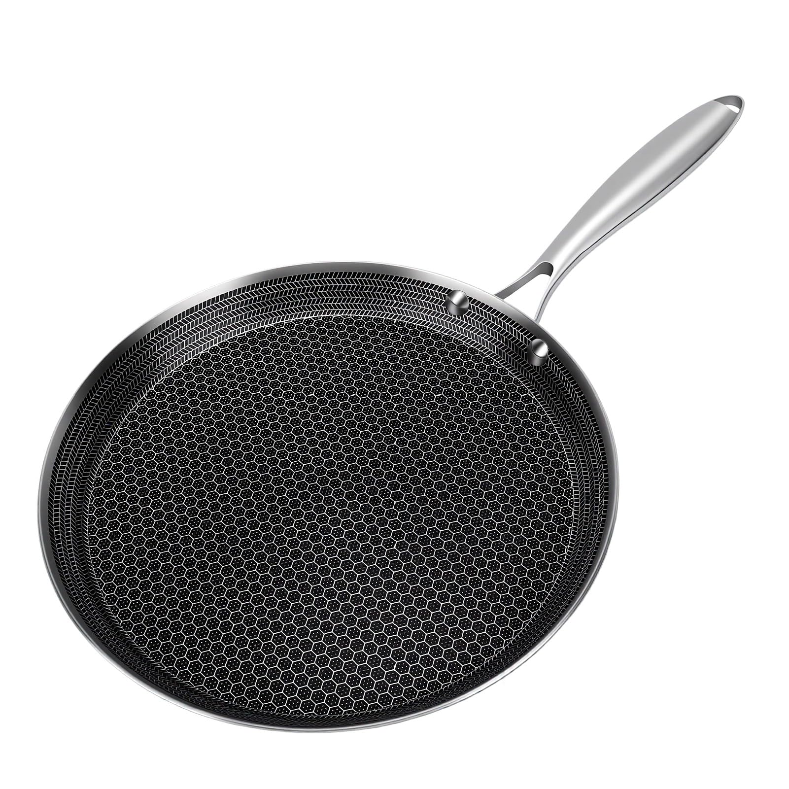 Yosoo Health Gear Padella Antiaderente per Crepes in Acciaio Inossidabile (24 cm)