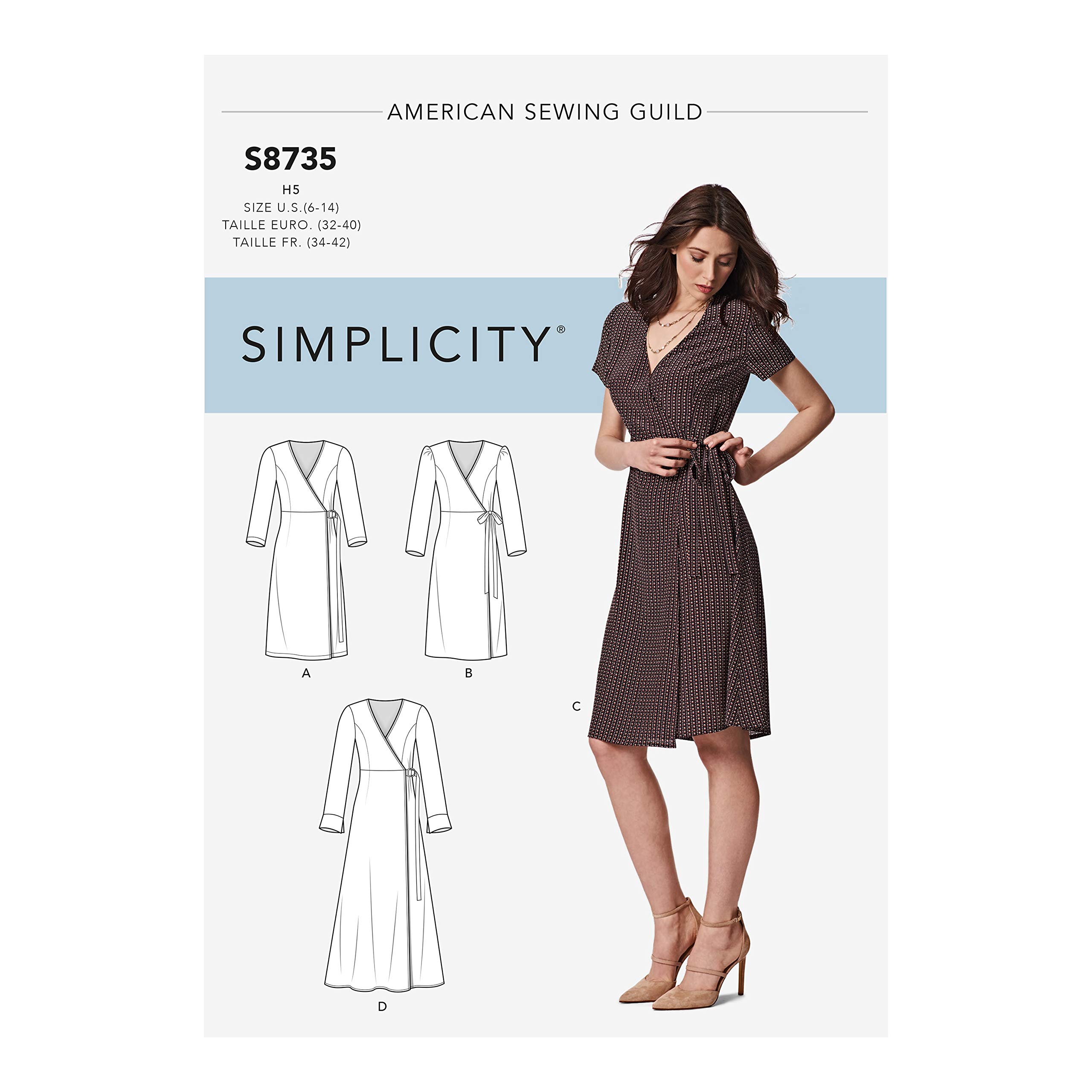 SIMPLICITYPattern SS8735H5 Women’s/Petite Women’s Wrap Dress