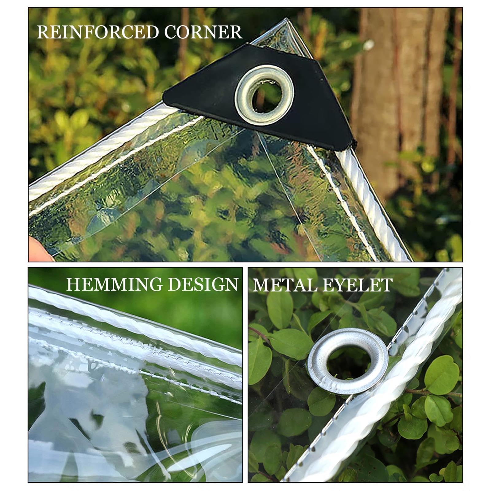 Telone Trasparenti Tende Esterni, Pannelli Laterali in Telone Impermeabili Chiari, Tende Di Tela Cerata Antivento Per Portico Gazebo Pergola, Tende Della Pioggia Pvc 0.5mm,WxH-5.5x2.1m/18*6.9ft