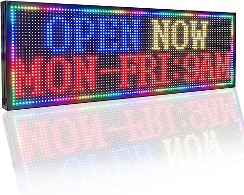 P10 Señal LED al aire libre 39 "x 14" RGB WiFi a todo color programable brillante LED desplazamiento mensaje pantalla programable tablero de