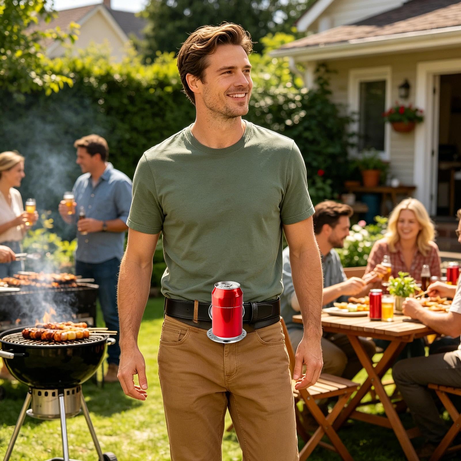 Générique Boucle De Ceinture Porte-bière Pour Homme, Boucle De Ceinture Métallique Portable, Idéale Pour Le Camping, Les Pique-niques Et Autres Activités De Plein Air.