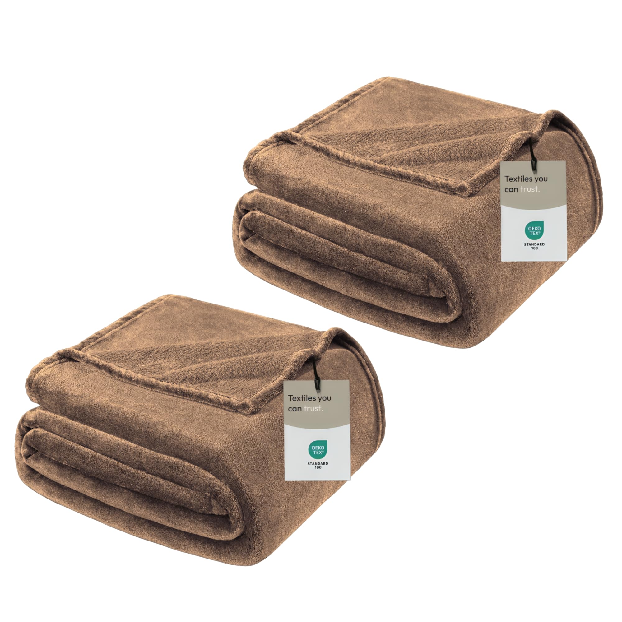 BedLooms Fleece Thow Blanket for Sofas, Bed 2 Pack Camel (Double,150x200cm) โ image 1