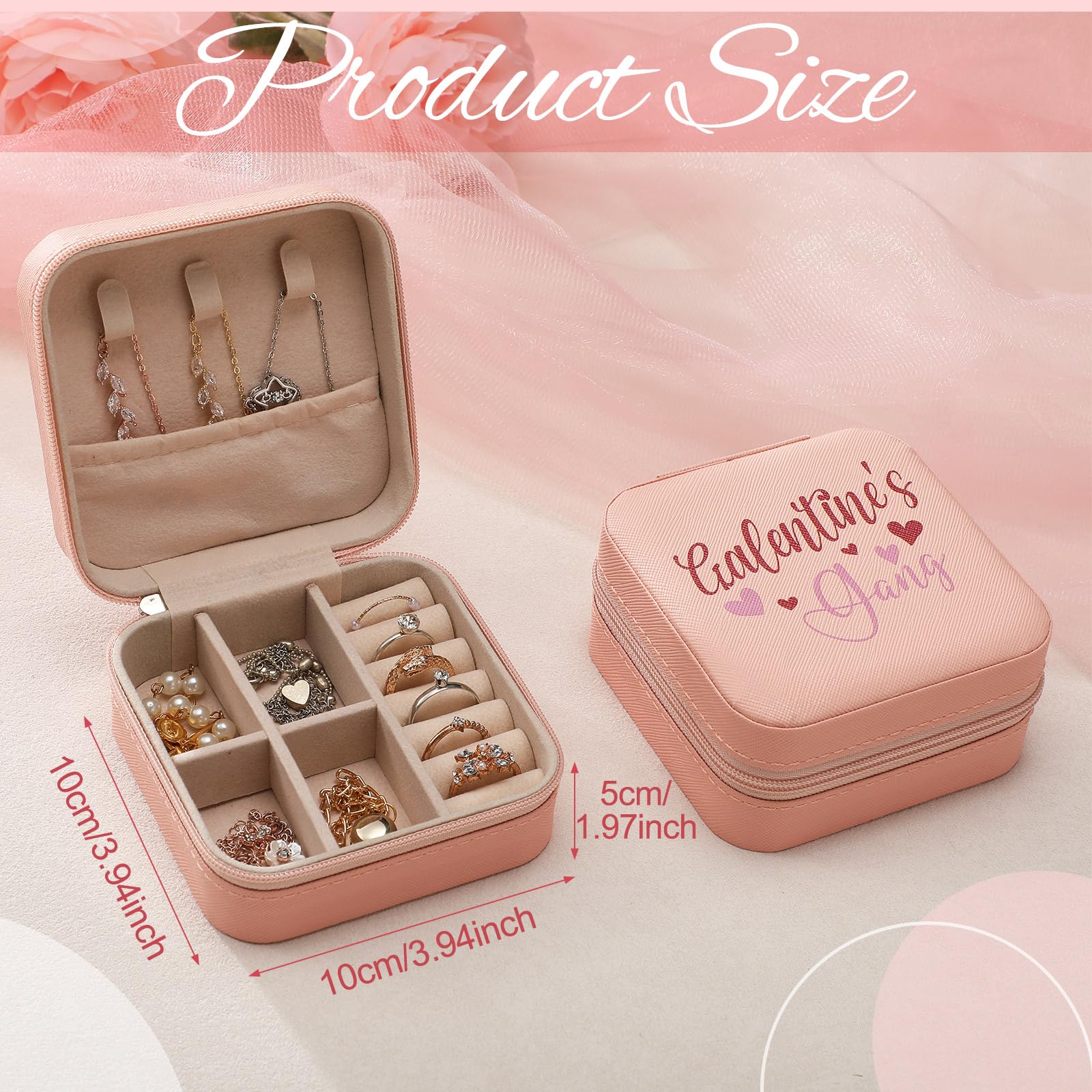 6 Pcs Girls Trip Gifts Favors Jewelry Organizer with Pattern Birthday Gifts for Bestie Women Bride Wedding Anniversary for Mom Wife Weekend 2026 Summer Holiday Travel