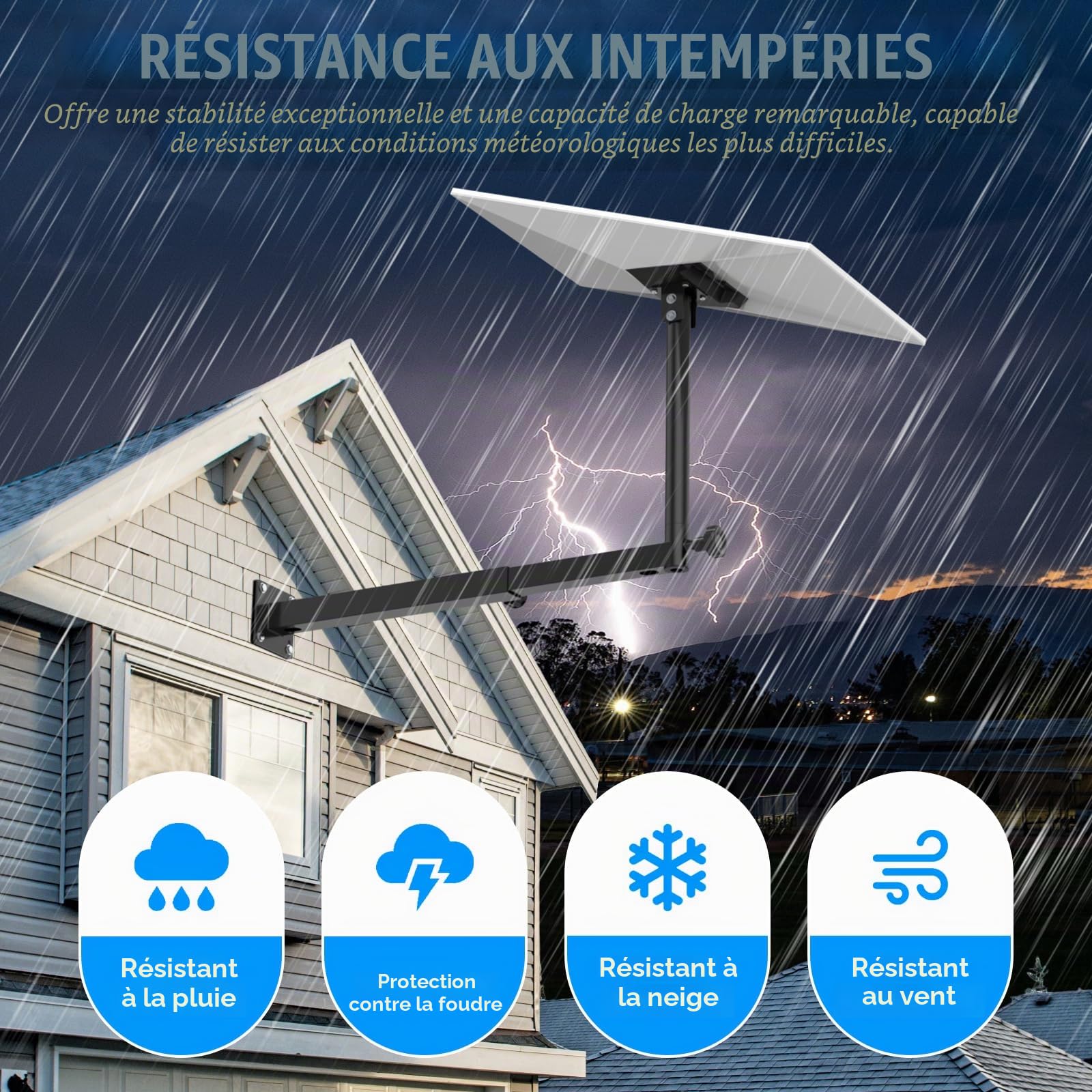 IMAYCC Kit de Starlink Gen 3 Mount, Rétractables Longue Support Mural de Toit Starlink V3 360° Réglable et Rotatif avec Adaptateur de Tube Starlink Gen 3 pour Starlink Internet Standard Kit