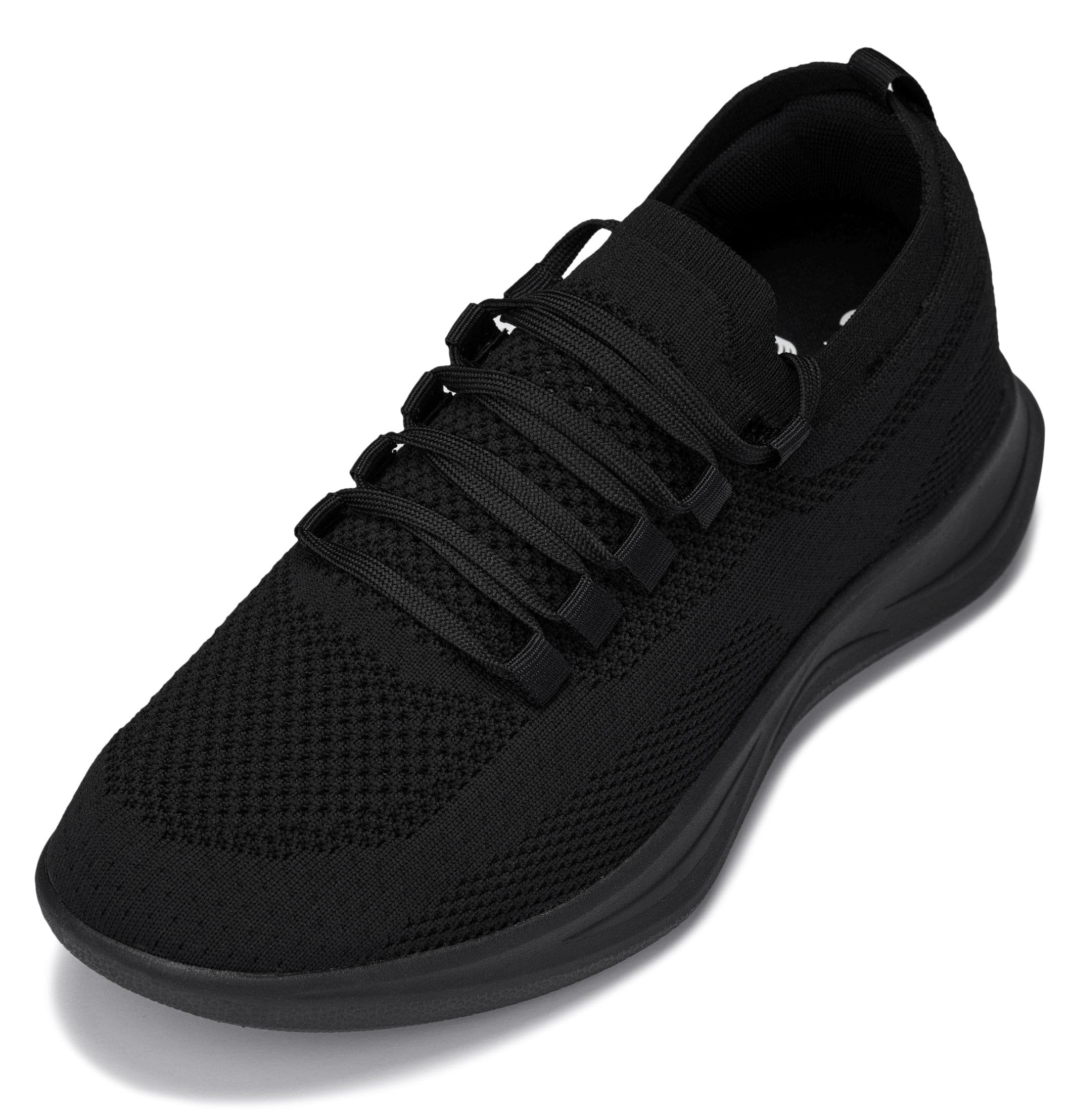 CALTO Men's Invisible Height Increasing Elevator Shoes - Super Lightweight Knitted Sporty Sneakers - 2.4 Inches Taller