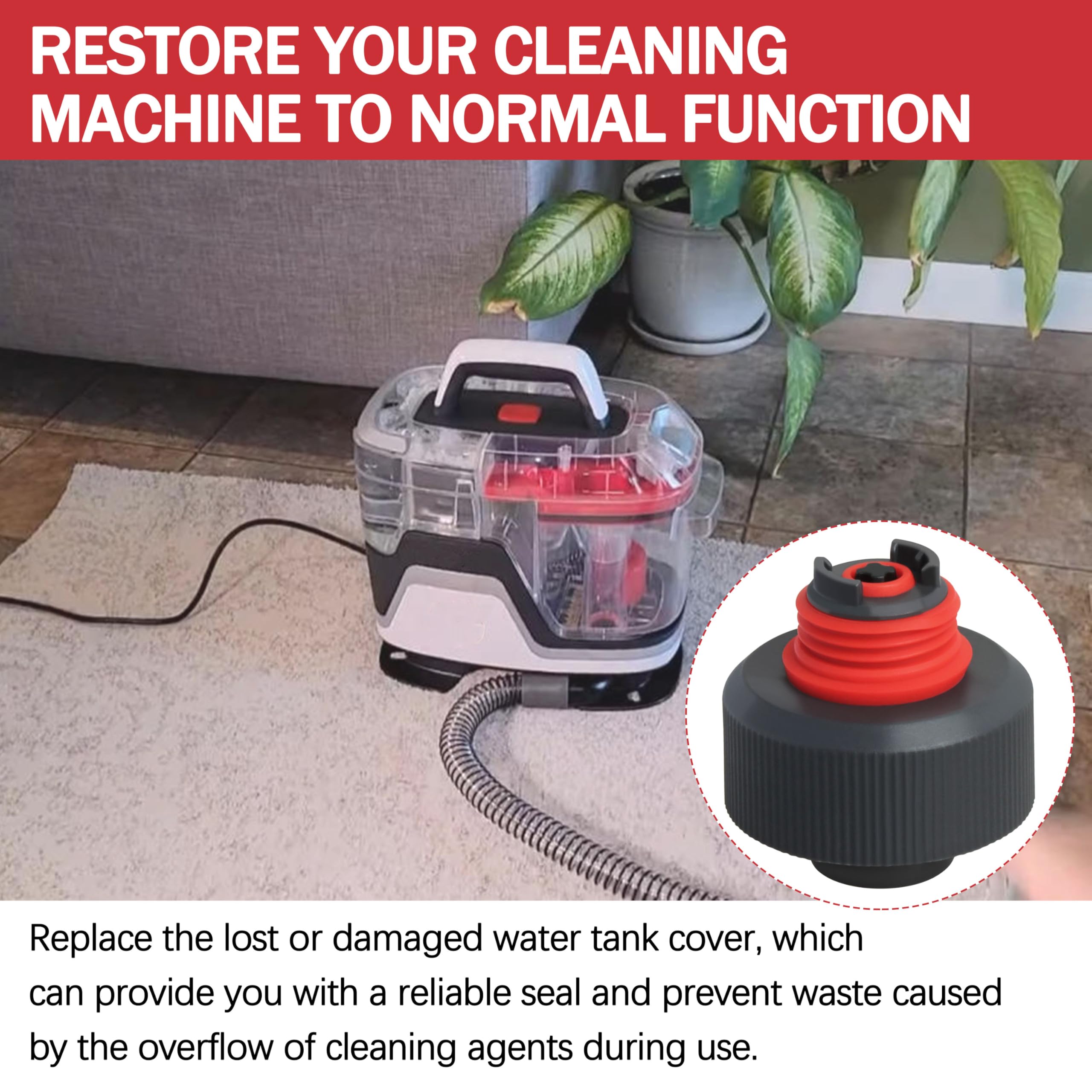 440014958 Solution - Tapa de tanque de agua para piezas de repuesto Hoover Cleanslate FH14000, FH14010, FH14020, FH14050, FH14051, FH14052 (paquete de 2)