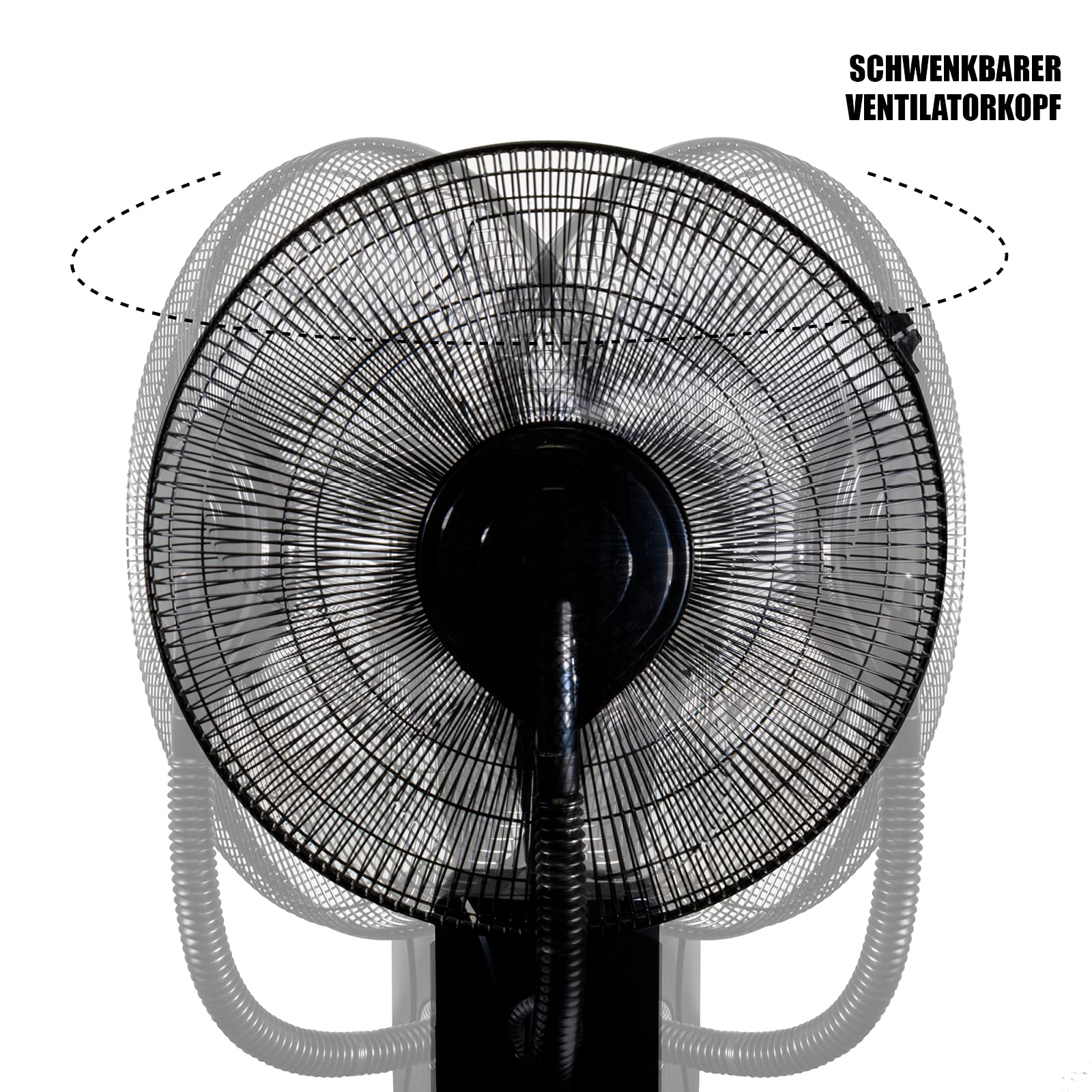 Mauk® Stand/Wasserkühlung Ventilator mit 1,2 Liter Sprühnebel - Kühlfunktion | inkl. Fernbedienung & Überhitzungsschutz | 80 W