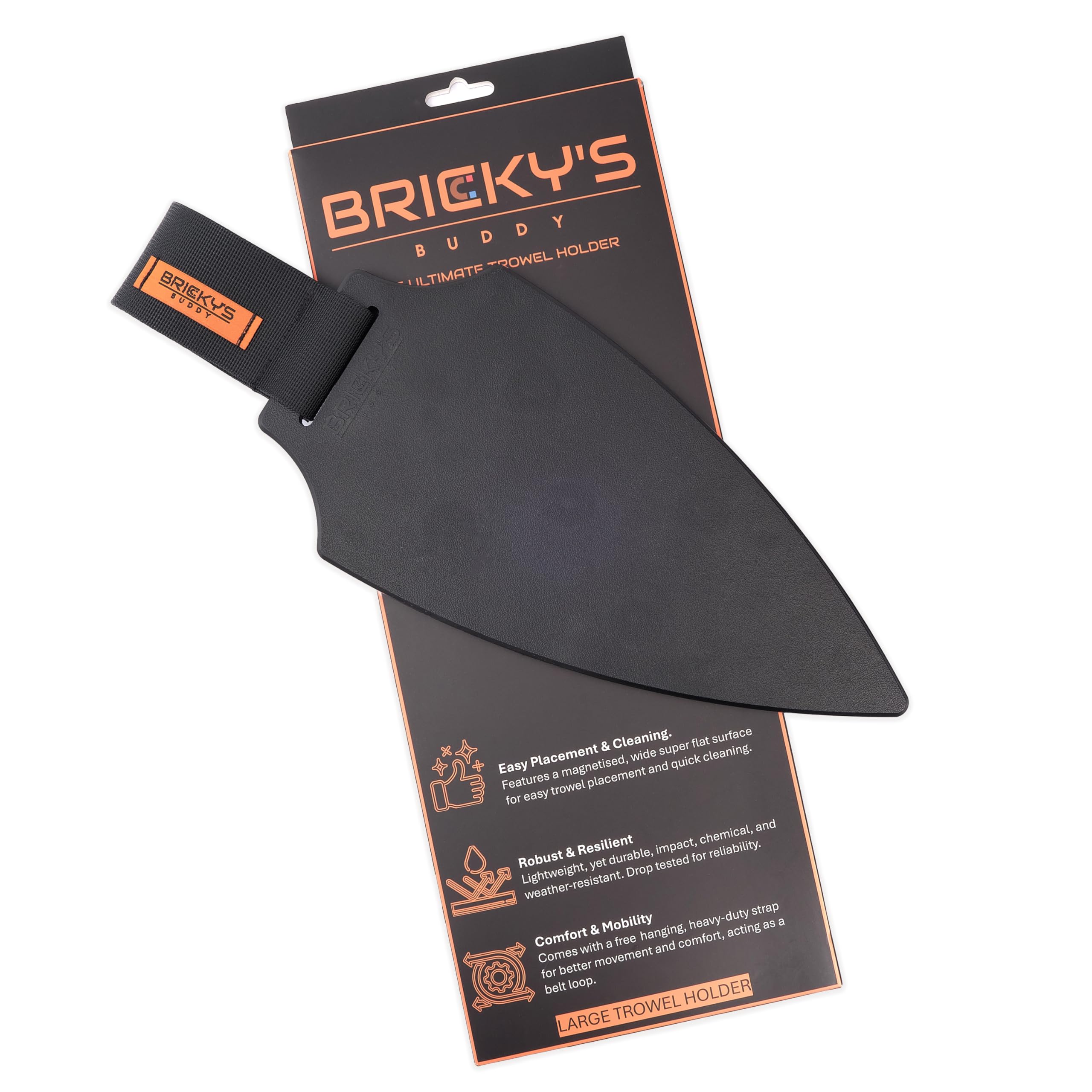 Bricky’s Buddy LARGE Magnetic Trowel Holder, Heavy Duty Tool Belt Accessory for Bricklayers, Durable, Weather-Resistant