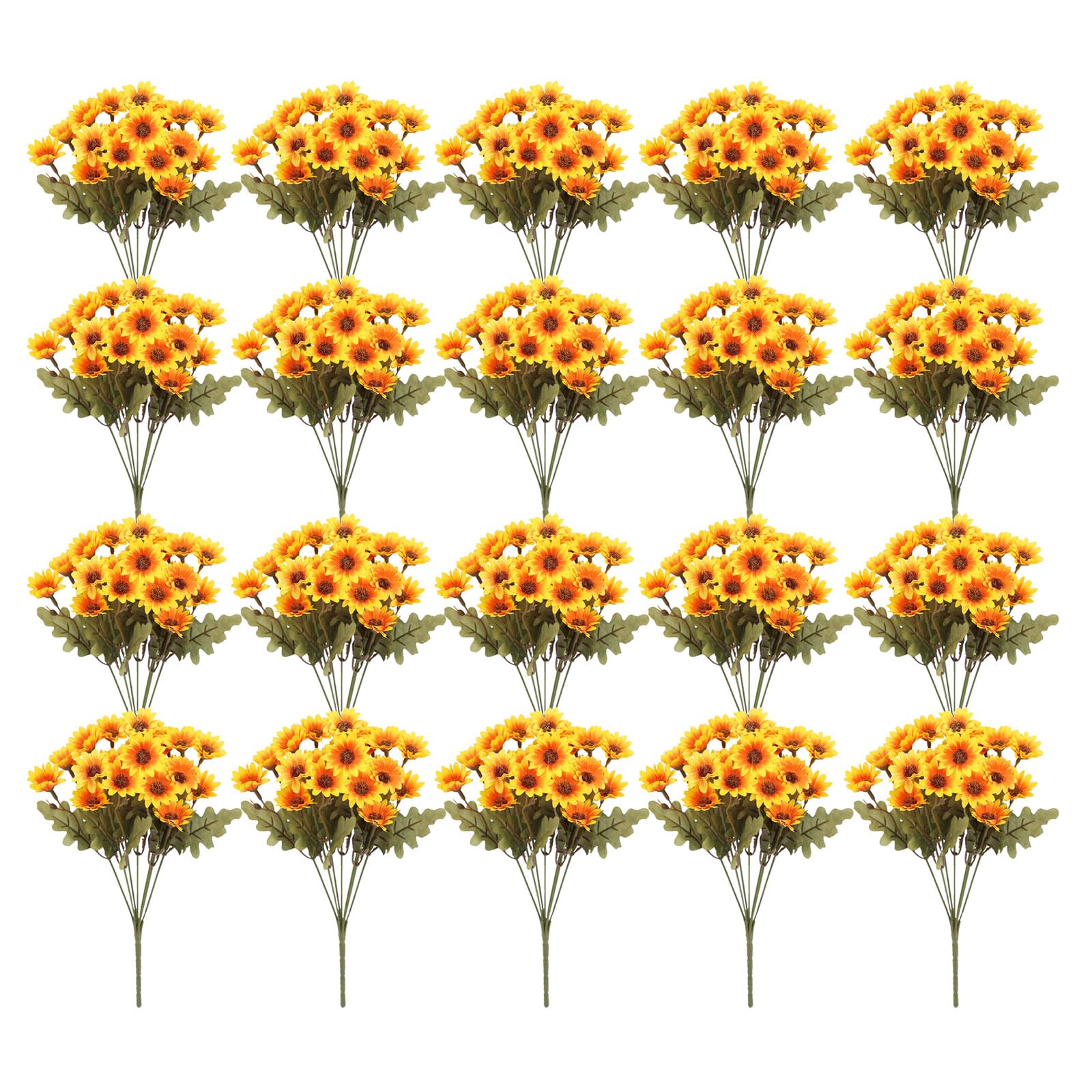 JSGHGDF 25Pcs Realistic Camomile Flower Fade Resistant Flower Bouquet for Garden Courtyard Balcony Indoor and Outdoor Seasonal Outdoor Deck