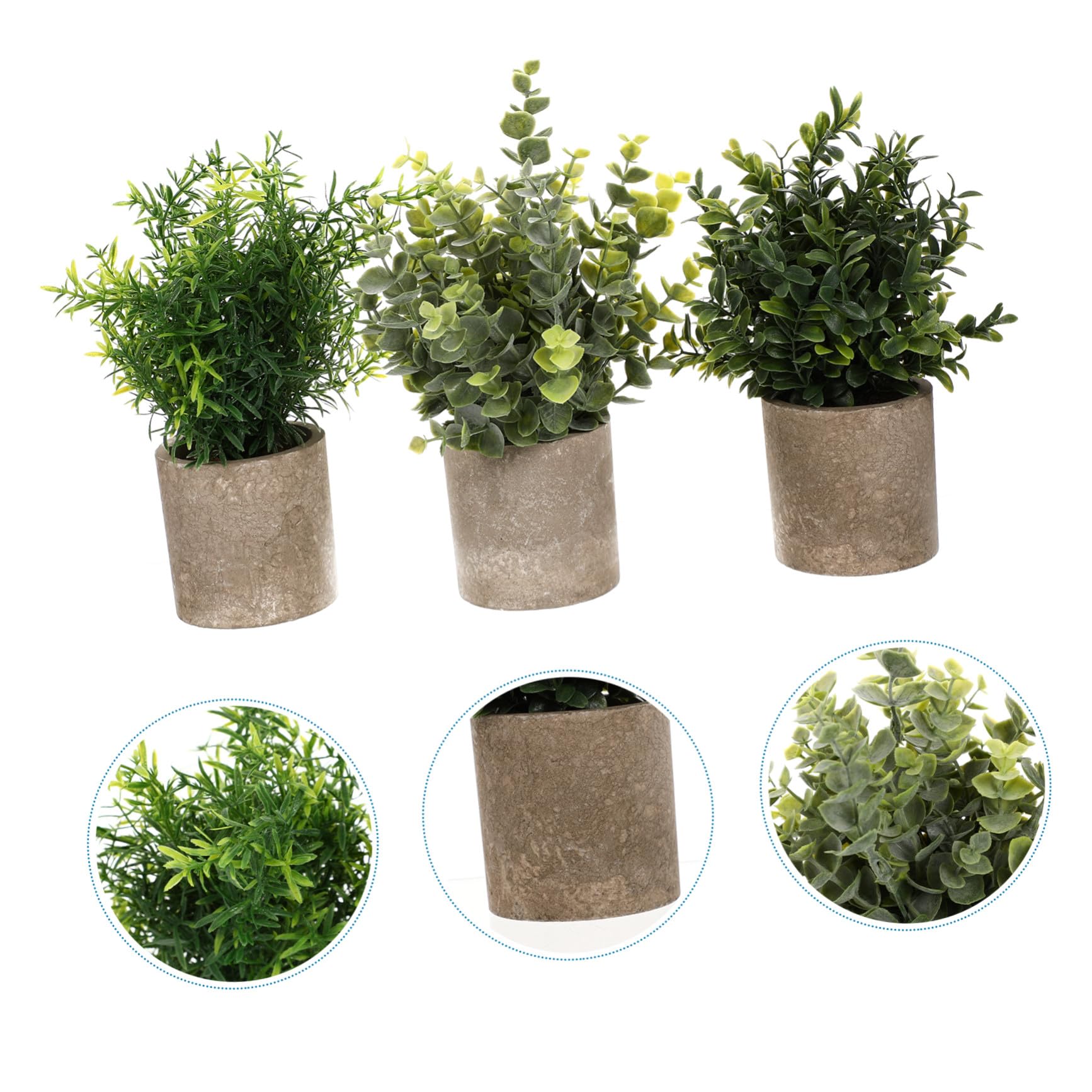Gatuida 3piezas Plantas de Verdes Artificiales Eucalipto Falso Bonsái Falso para Decoración de Escritorio Casa y Oficina