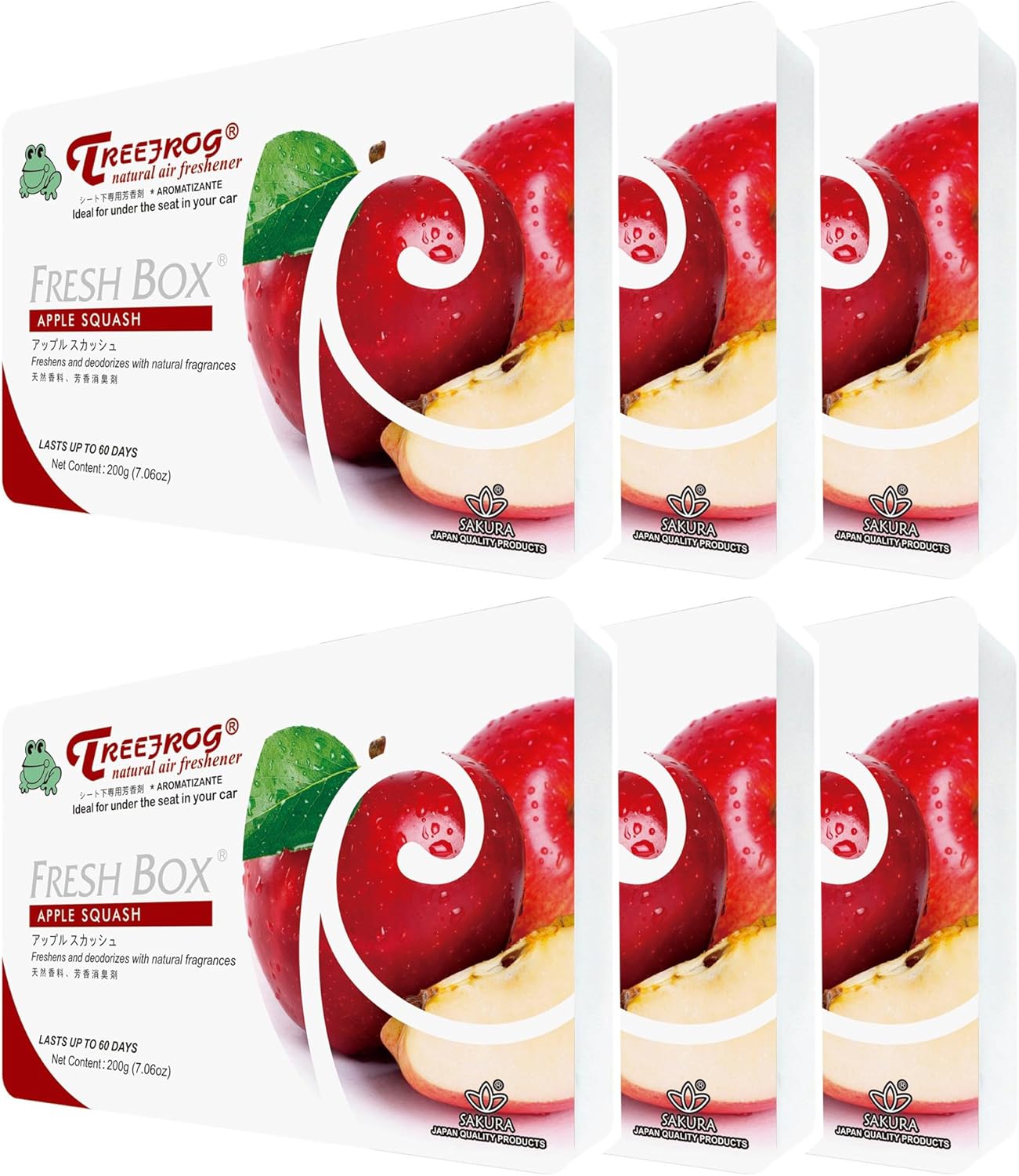 Treefrog Fresh Box Apple Squash Scent 6 Packs, Tree Frog