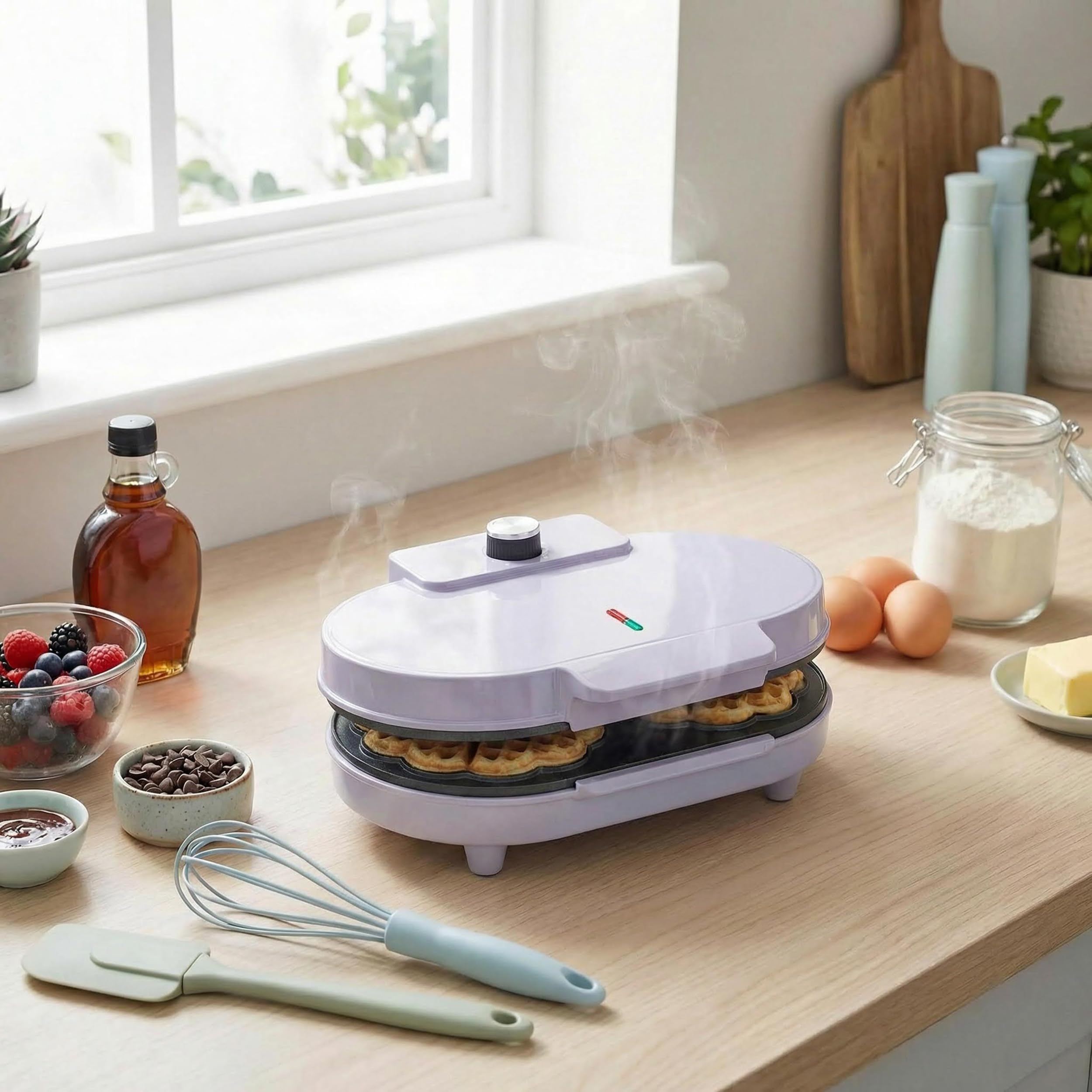 Giles & Posner Sorbet Gloss Piastra per waffle doppio cuore, 34 cm, 1400 W