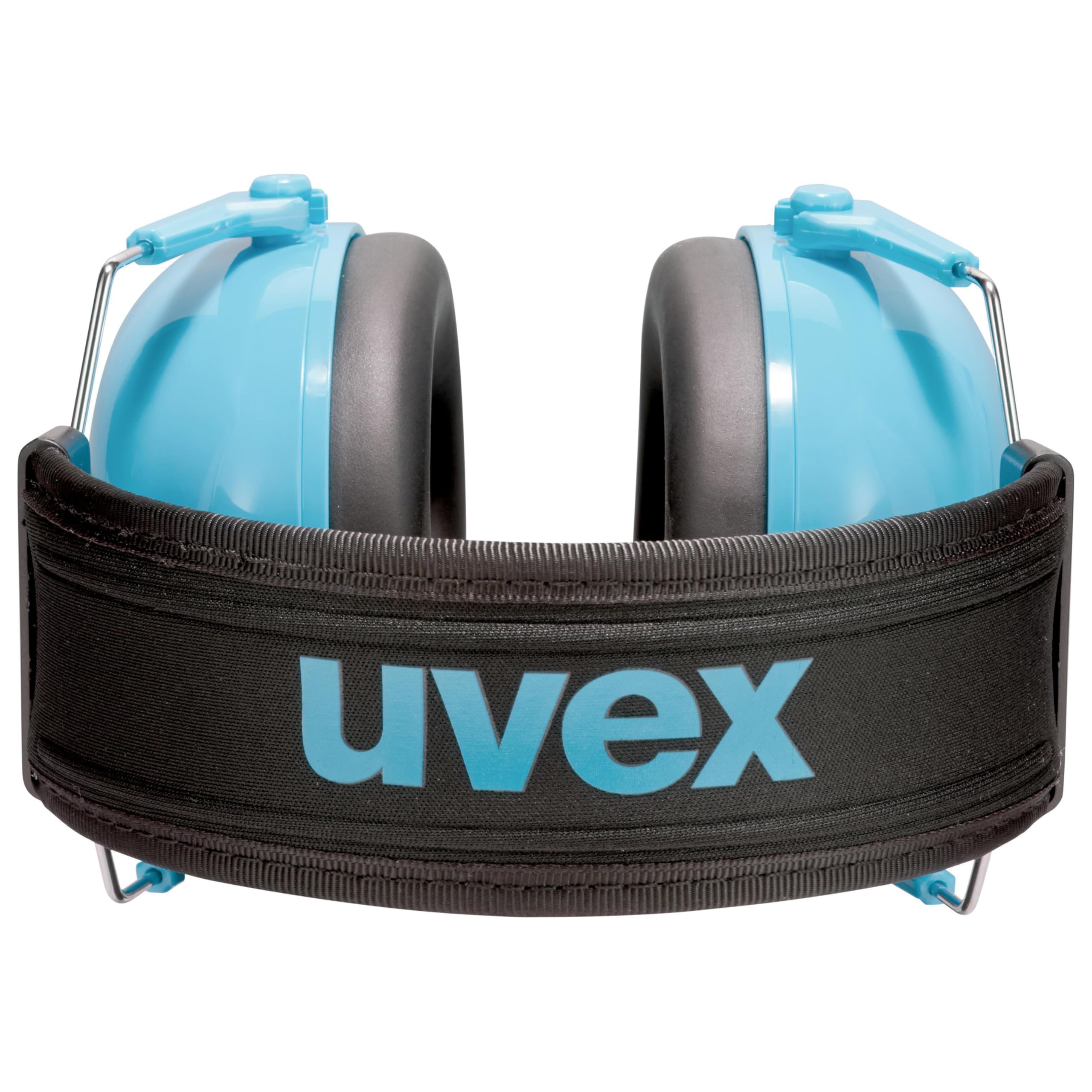 Uvex K junior - gepolsteter Kapselgehörschutz für Kinder - SNR 29 dB & längenverstellbar - blau, schwarz