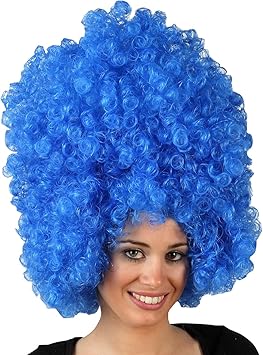 blue wig afro