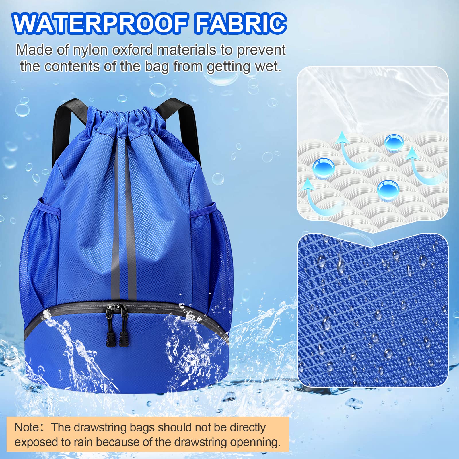 Bexdug Sac À Cordon Pour Femmes | Paire De Sacs Imperméables À Cordon | Pochette De Voyage Anti-Poussière à Serrage Pour Sport, Maillot De Bain, Cosmétiques, Salle De Bain, Camping, Plage, Piscine