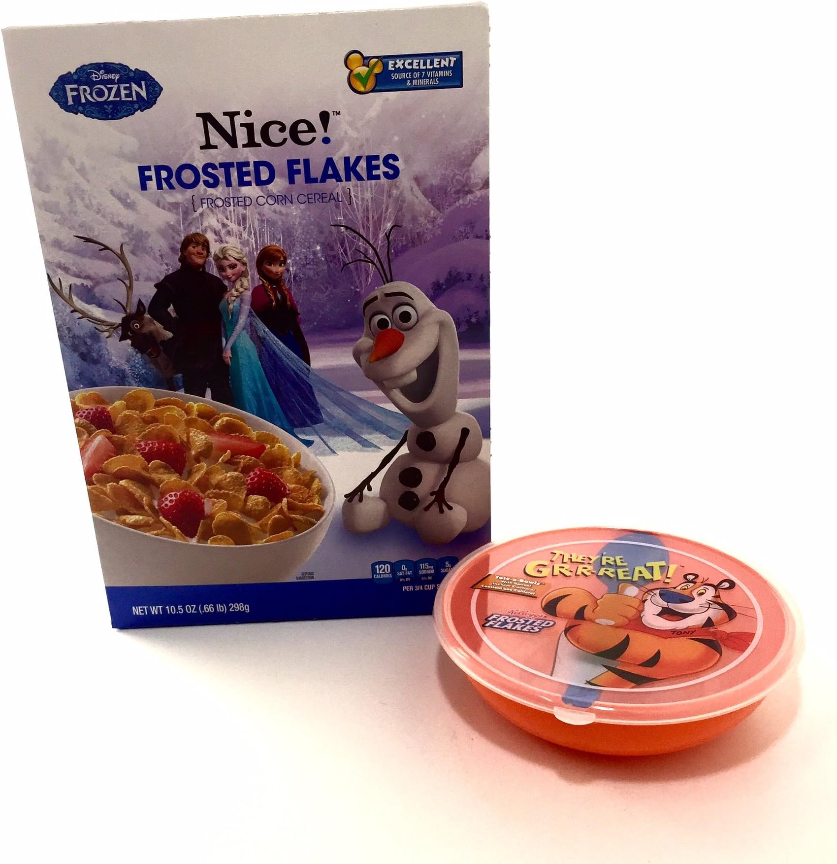 Frosted Flakes Variety Cereal, 10.5 Oz with a Tote-a-bowl and Spoon