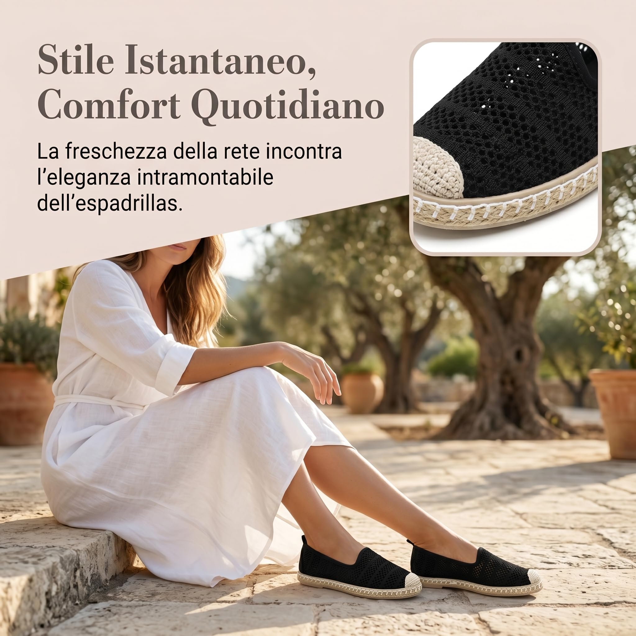 GLAMORA Espadrillas Donna Estive Traspiranti Comode Scarpe Basse Leggere in Maglia Slippers Flessibili Ballerine Comfort