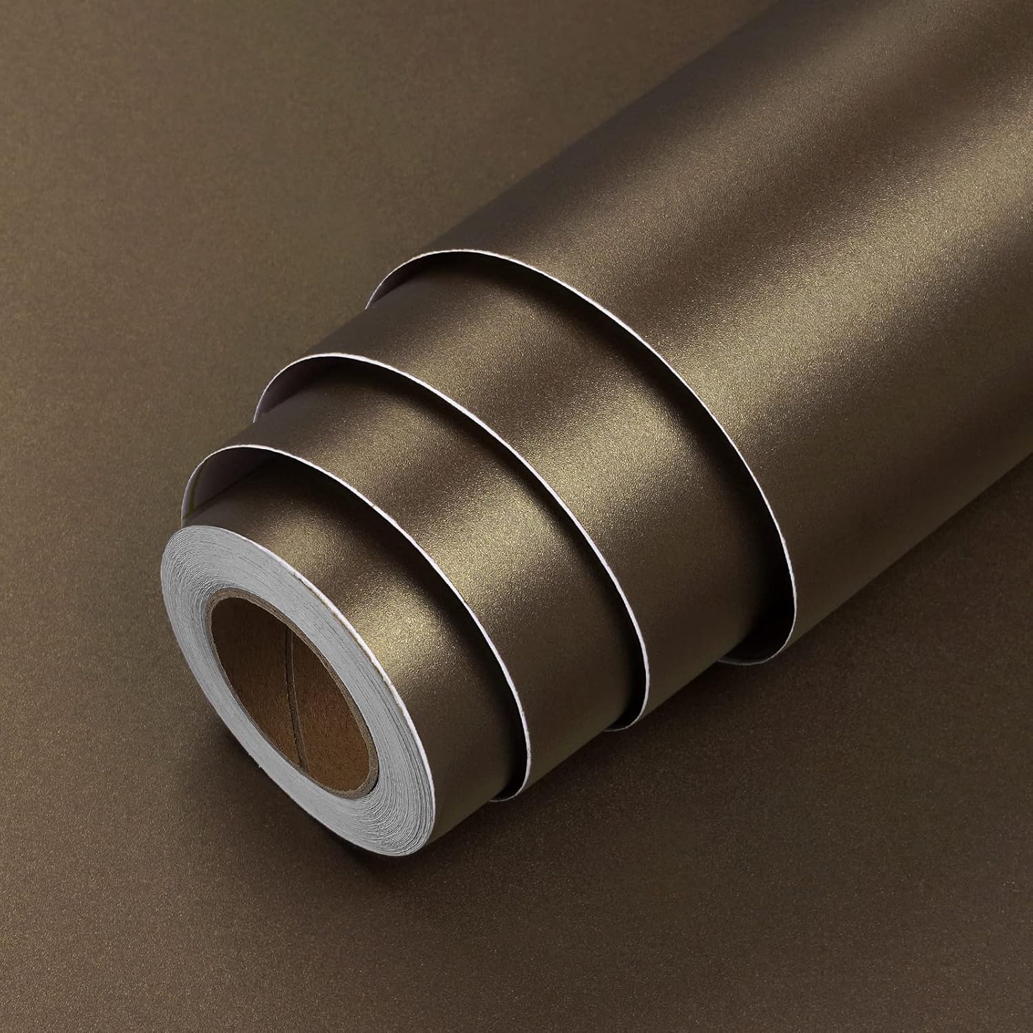 LaCheery Metallic Brown Wallpaper Stick and Peel Waterproof Dark Brown