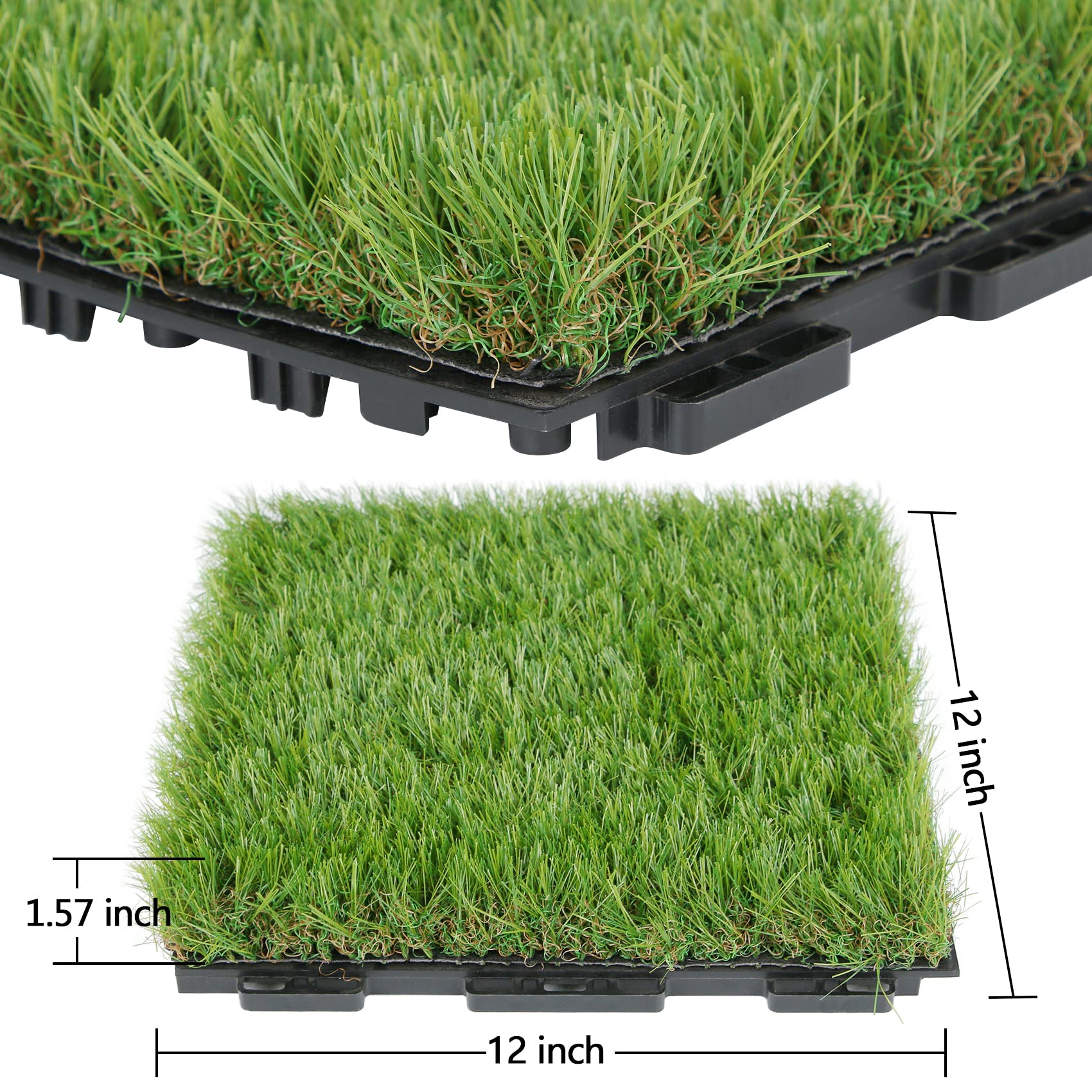 Interlocking Artificial Grass Turf Tiles, Fake Grass