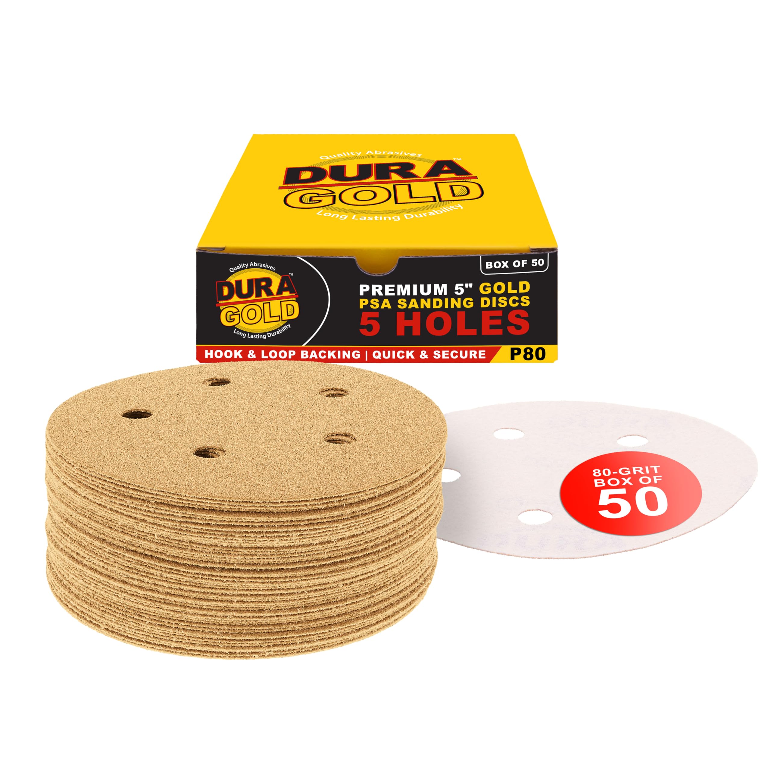 Dura-Gold 5" Sanding Discs - Box of 50 -8