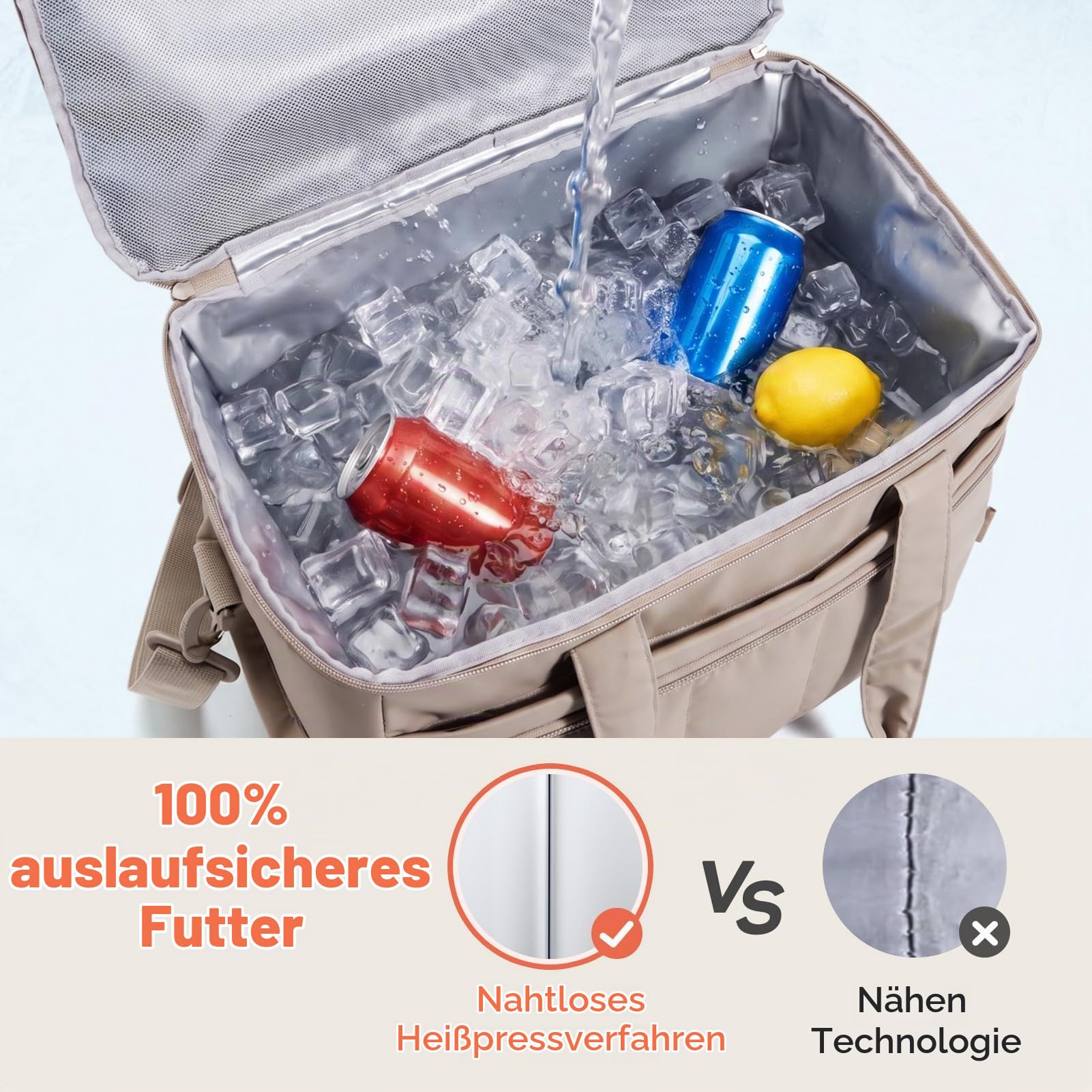 TOURIT Kühltasche 32L Isoliertasche Picknicktasche 48 Dosen | Wasserdichtem, Auslaufsicher, Leicht, Kühlzeit bis zu 12 Stunden lang kühl hält, für Campingtasche Picknick Outdoor Reisen