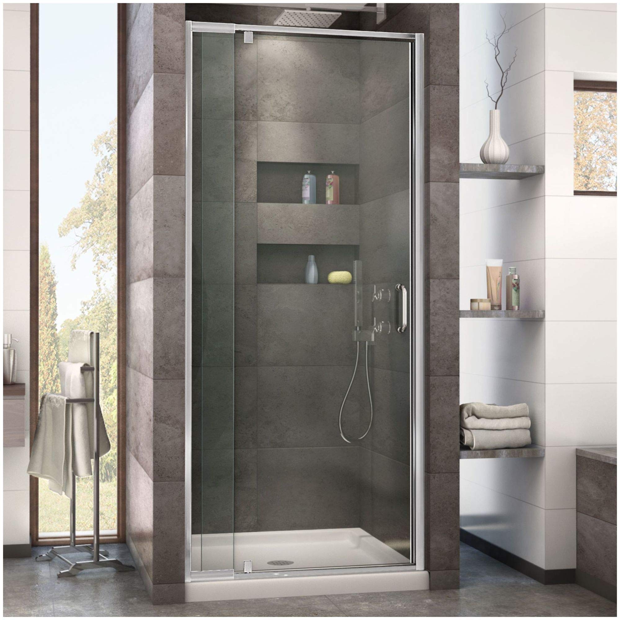 DreamLine Flex 32 in. D x 32 in. W x 74 3/4 in. H Semi-Frameless