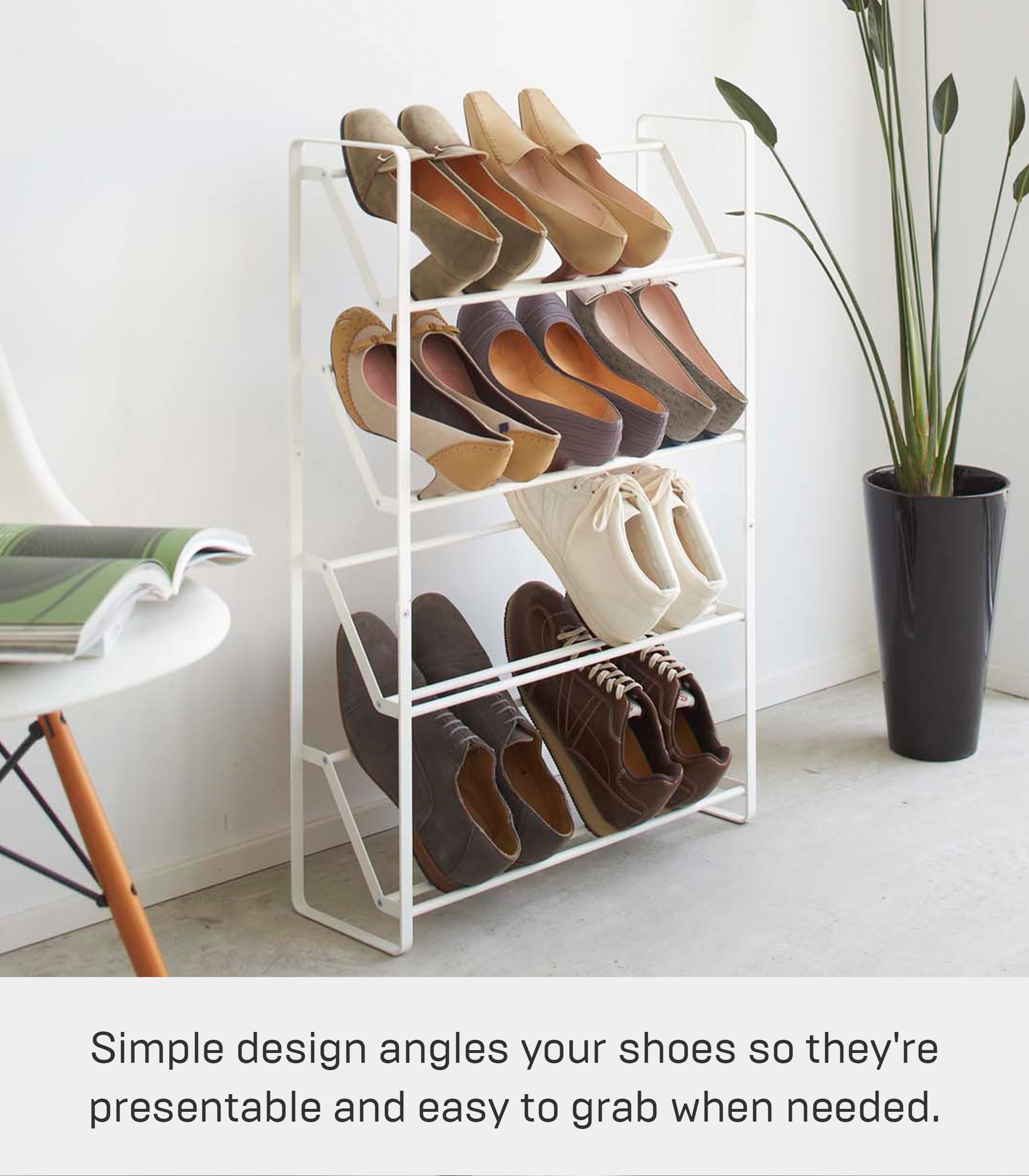 Amazon.com: YAMAZAKI Home Frame 4-Tier Slim Metal Shoe Rack