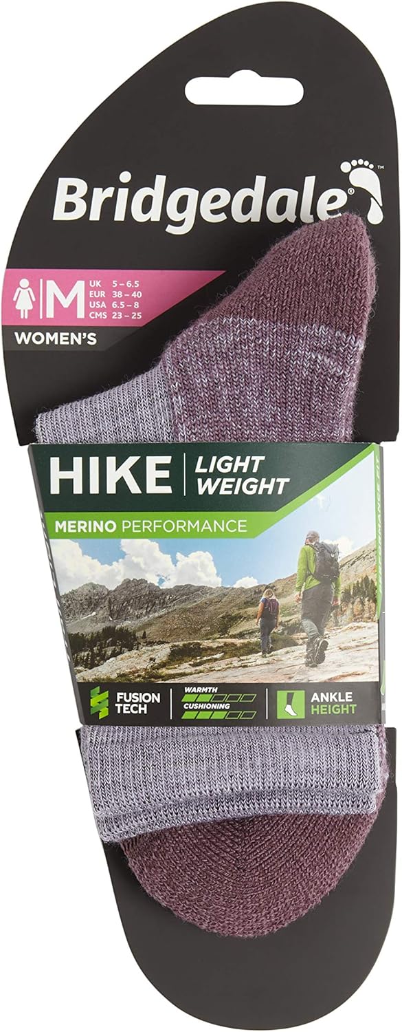 Bridgedale womens Lightweight Ankle Height - Merino Endurance Socks