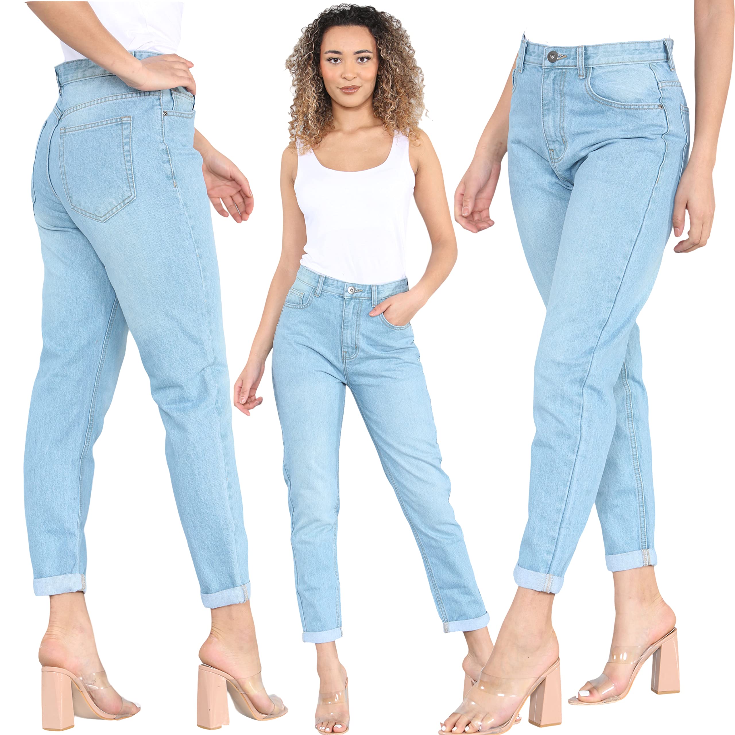 imporio 11® Women Denim Mom Jeans Ladies Denim Boyfriend Mom Jeans UK Sizes 8-20