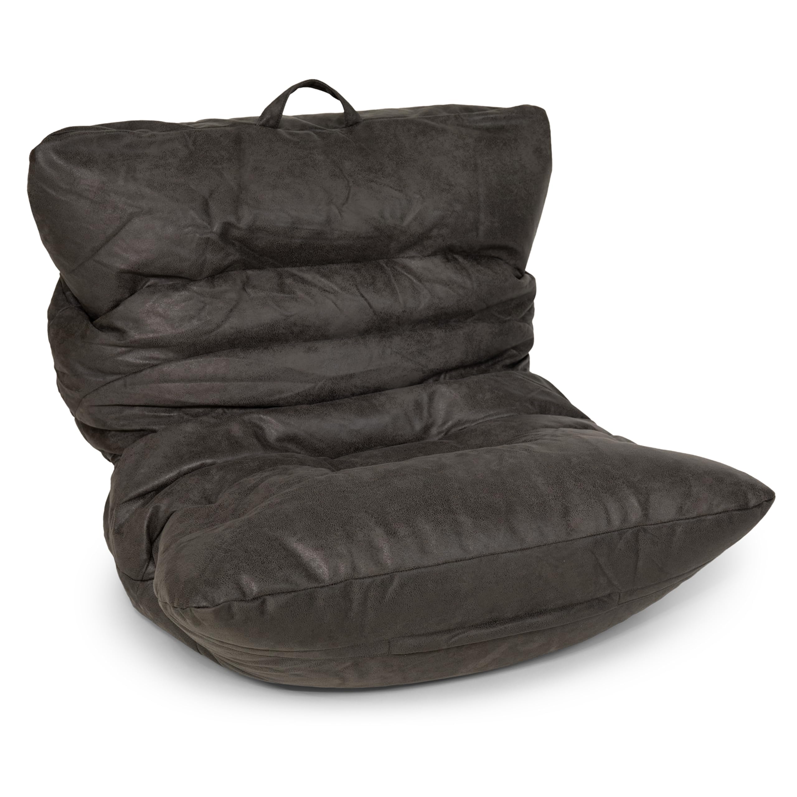 Big Joe Roma Gaming Bean Bag Chair for Kids, Teens, Adults, Shadow Graphite Vintage Suede, 3 Foot Lightweight Refillable