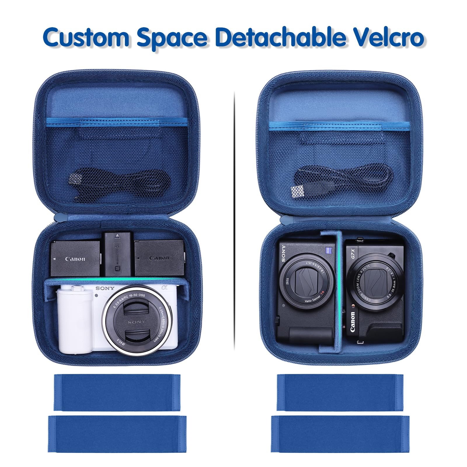 XANAD Custodia per Fotocamere Mirrorless Sony Alpha 6700/6400/6100/ZV-1/ZV-1 II/ZV-E10/ZV-E10 II/ZV-1F/FUJIFILM X100VI/X-HF1, con Divisori Rimovibili Robusti (kaki)