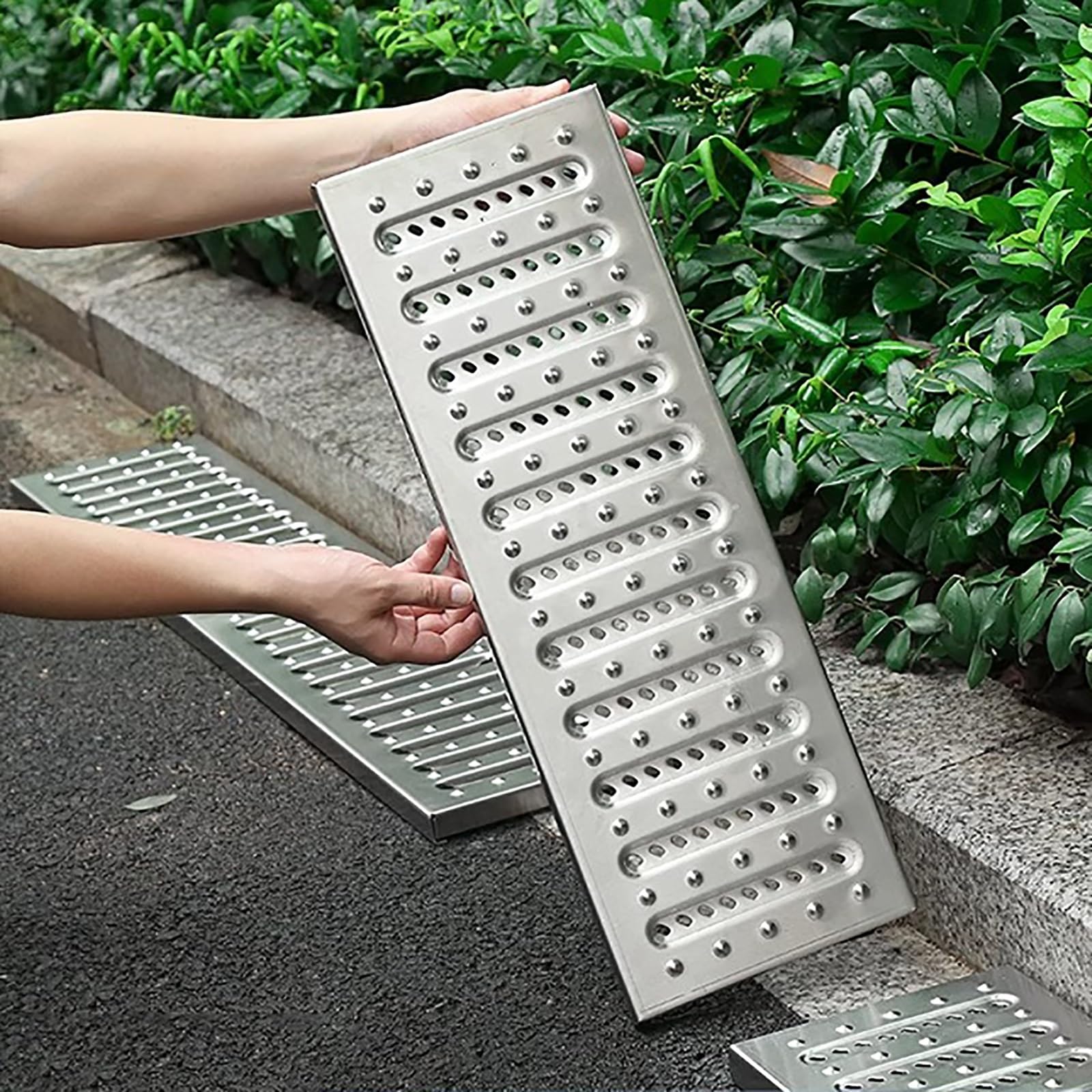 Rejilla Sumidero de Acero Inoxidable, Rejilla Desague de Cocina o Baño, Apta para Balcones, Jardines y Patios(58x25cm/23x10in)