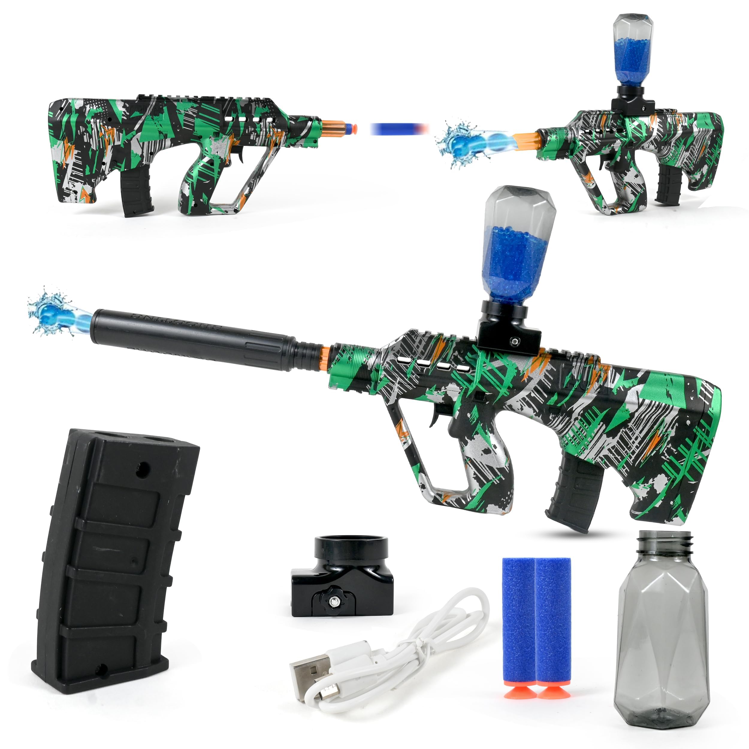 VikriDA AUG Small Balls Blaster Gun & Foam Blaster Gun for Adults with 5500 Small Balls | Range Up to 65 ft | Rechargeable Battery