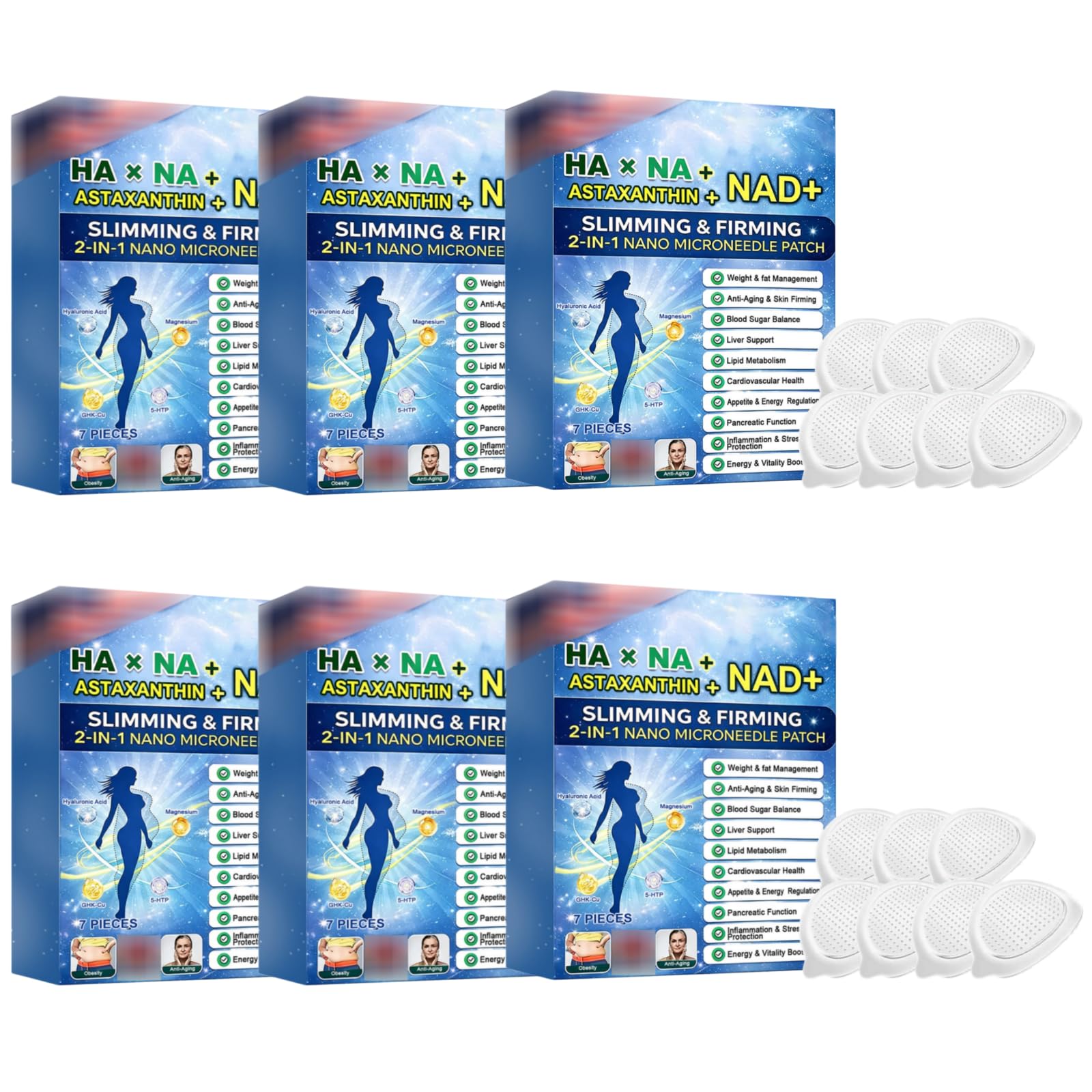 Astaxanthin Schlankheitspflaster mit Nano-Mikronadeln, 7 Stück