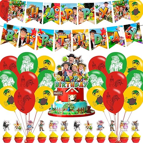 Zenon Farm - Decoración de fiesta de cumpleaños Zenon Farm incluye pancarta de feliz cumpleaños, globos para decoración de fiesta de cumpleaños disponible en Yaxa Venezuela